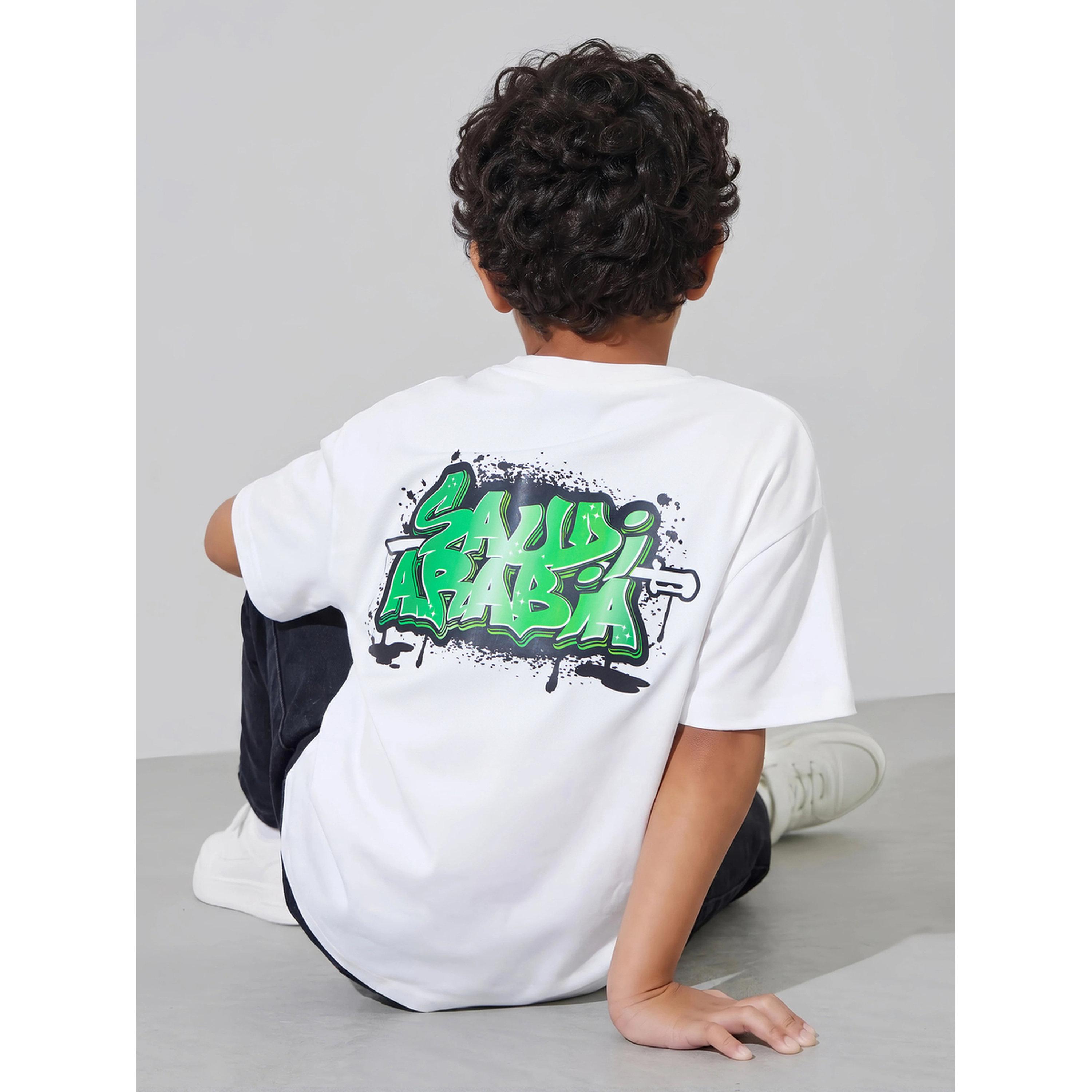Styli Boys Off White Graphic Print Oversized T-Shirt-boys-clothing-tshirtsandpolos-image-4