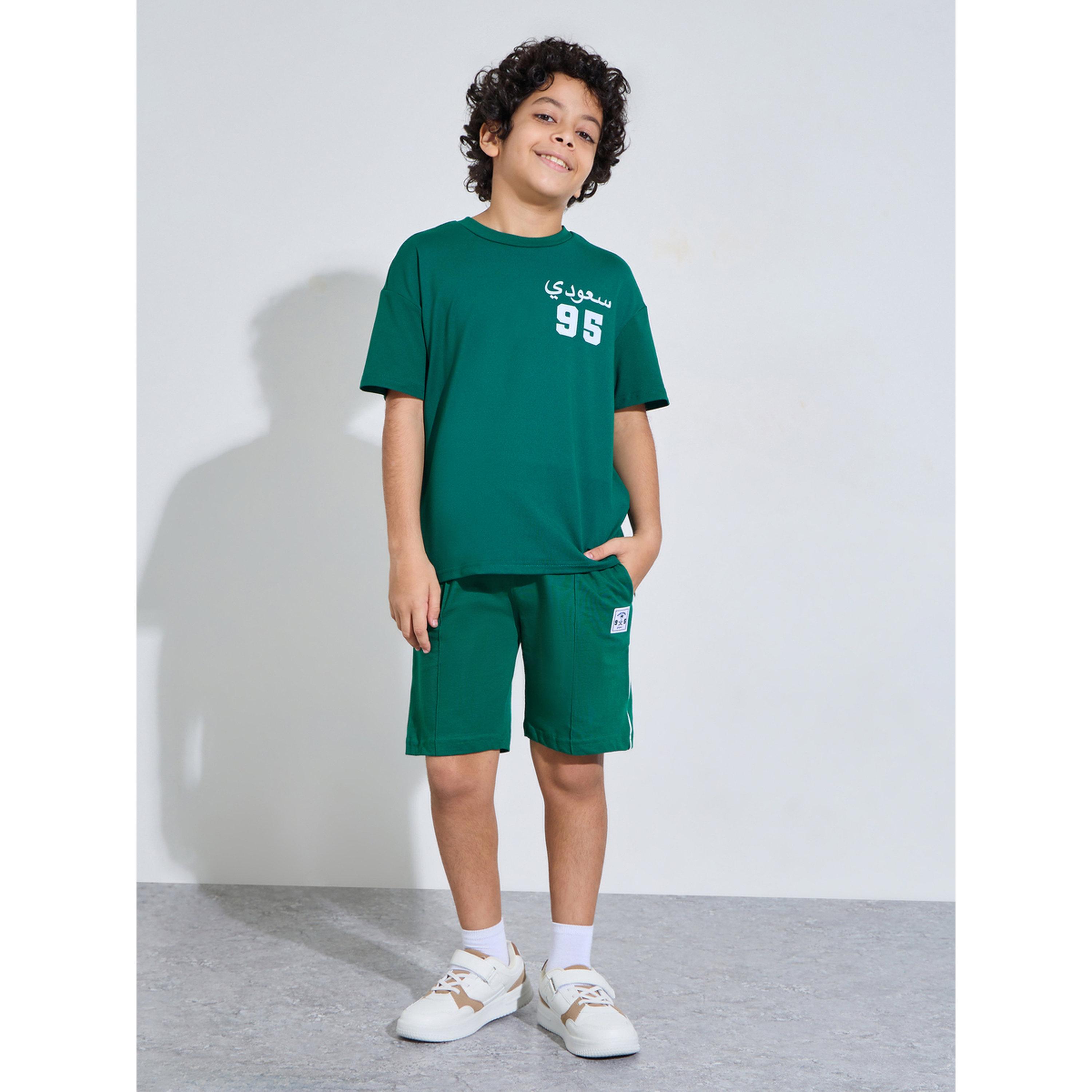 Styli Teen Boys Dark Green KSA National Day Print Oversized T-Shir-boys-clothing-tshirtsandpolos-image-2
