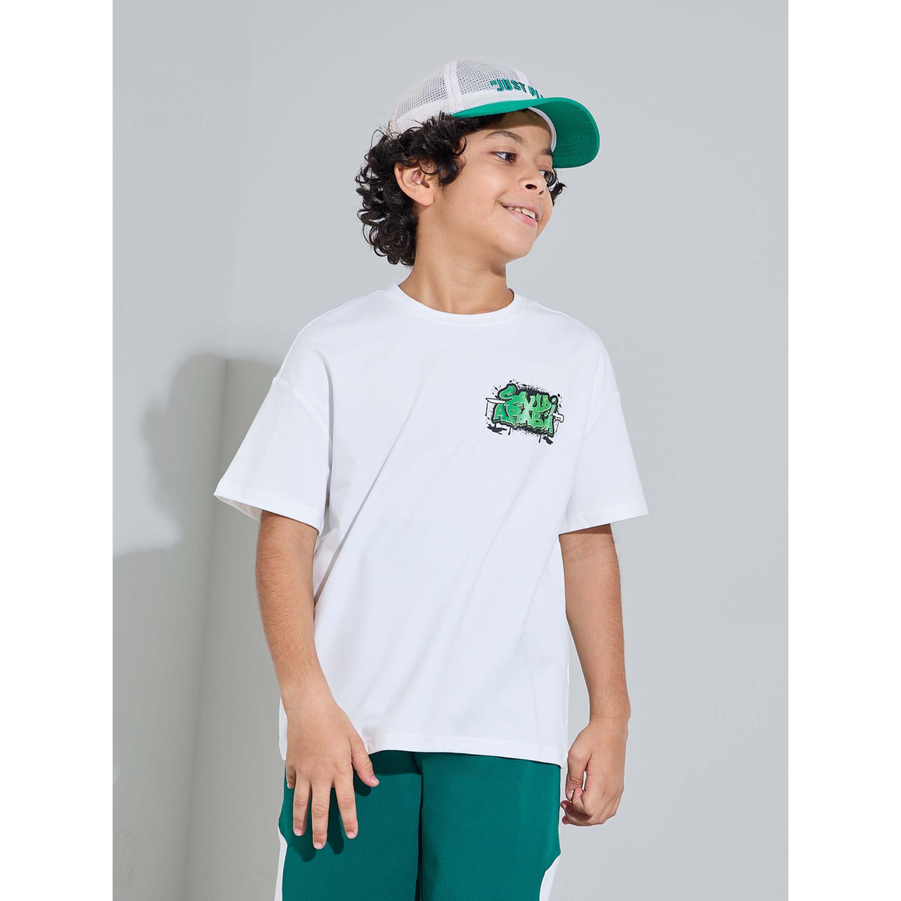 Styli Teen Boys off White KSA National Day Print Oversized T-Shirt-boys-clothing-tshirtsandpolos-image-1