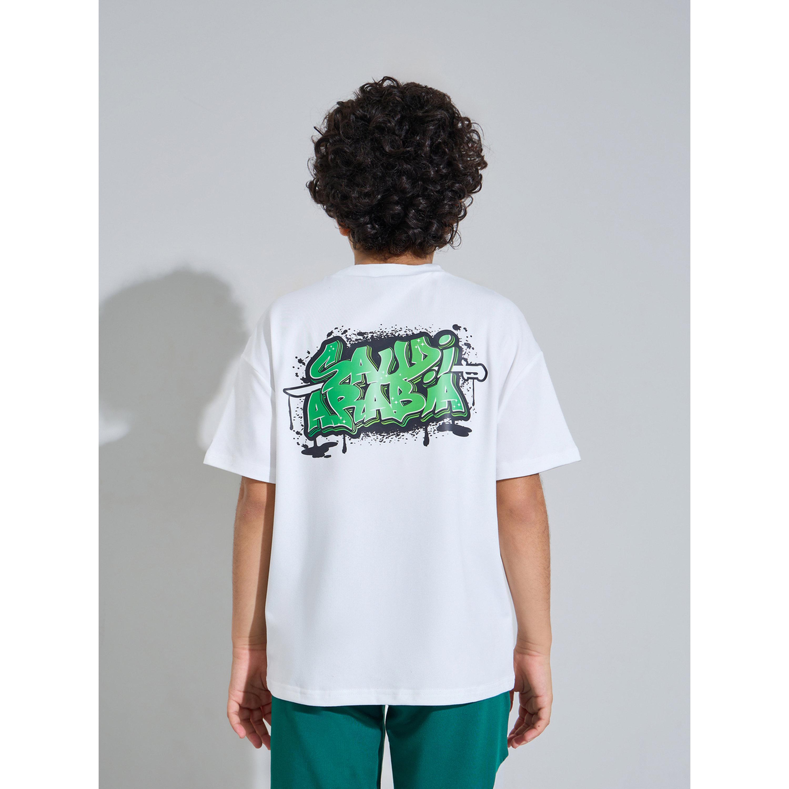 Styli Teen Boys off White KSA National Day Print Oversized T-Shirt-boys-clothing-tshirtsandpolos-image-3