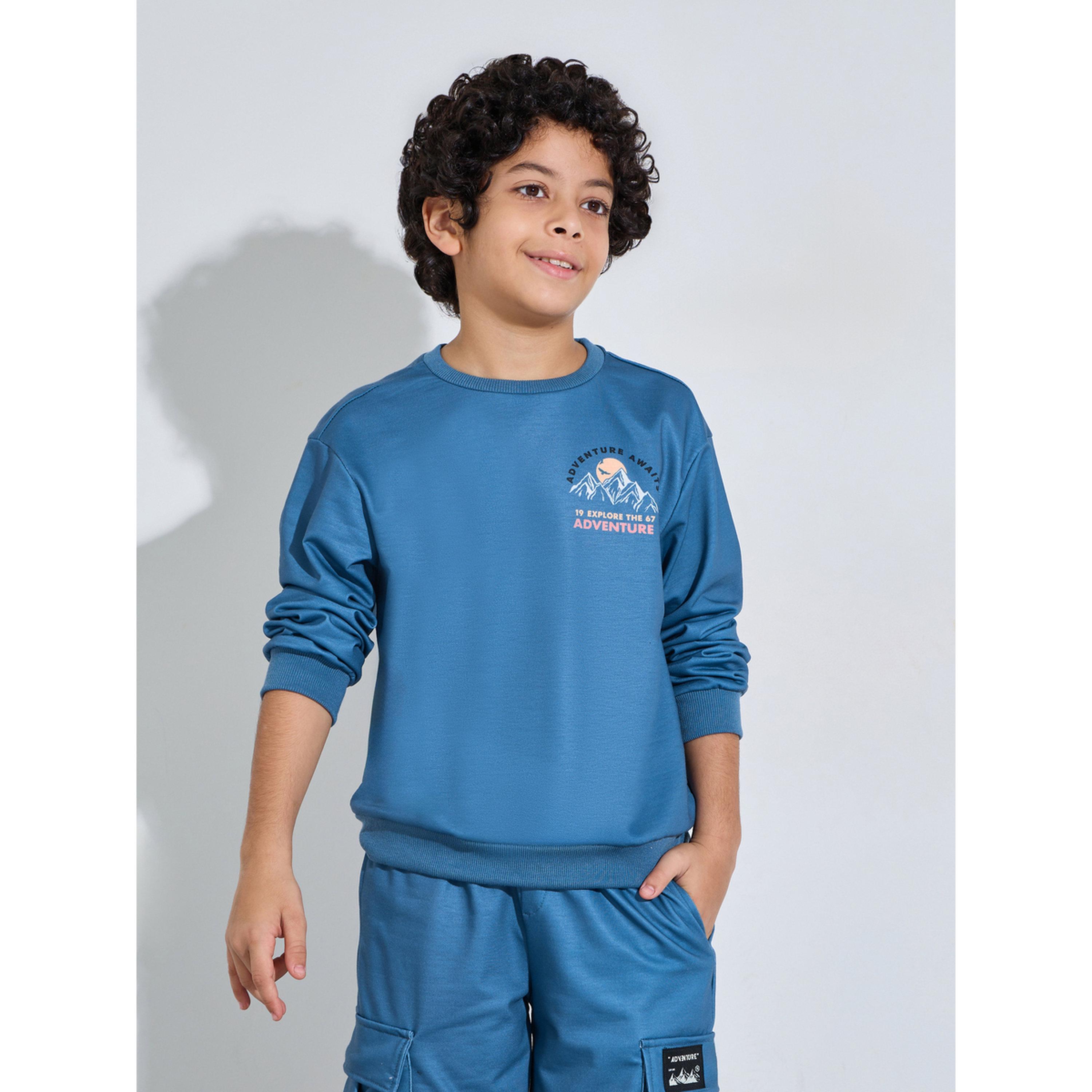 ستيلي طقم سويت شيرت أزرق بطبعة جرافيك وبنطلون جوغر بجيوب كارغو للأولاد المراهقين-boys-clothing-setsandcoords-image-3