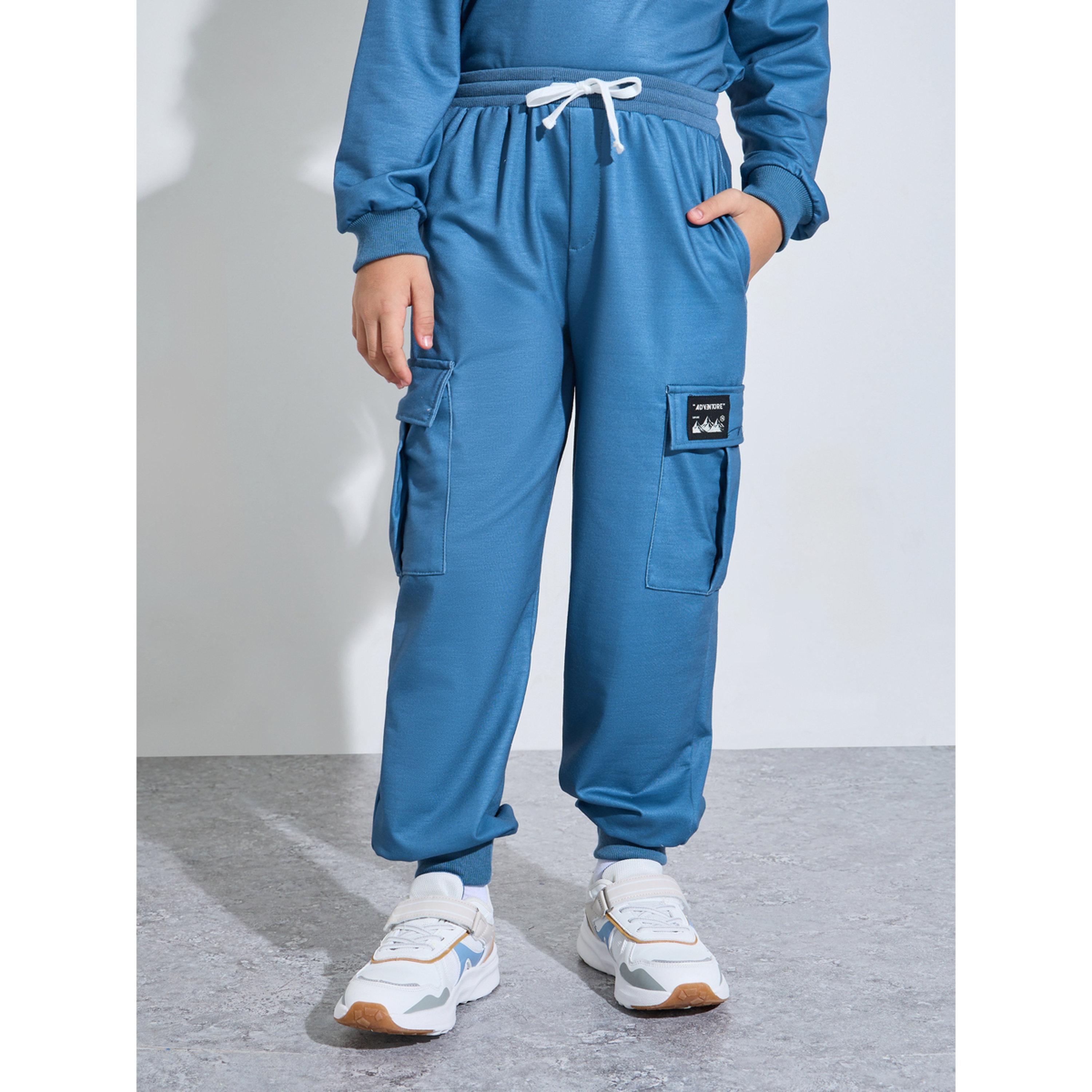 ستيلي طقم سويت شيرت أزرق بطبعة جرافيك وبنطلون جوغر بجيوب كارغو للأولاد المراهقين-boys-clothing-setsandcoords-image-5
