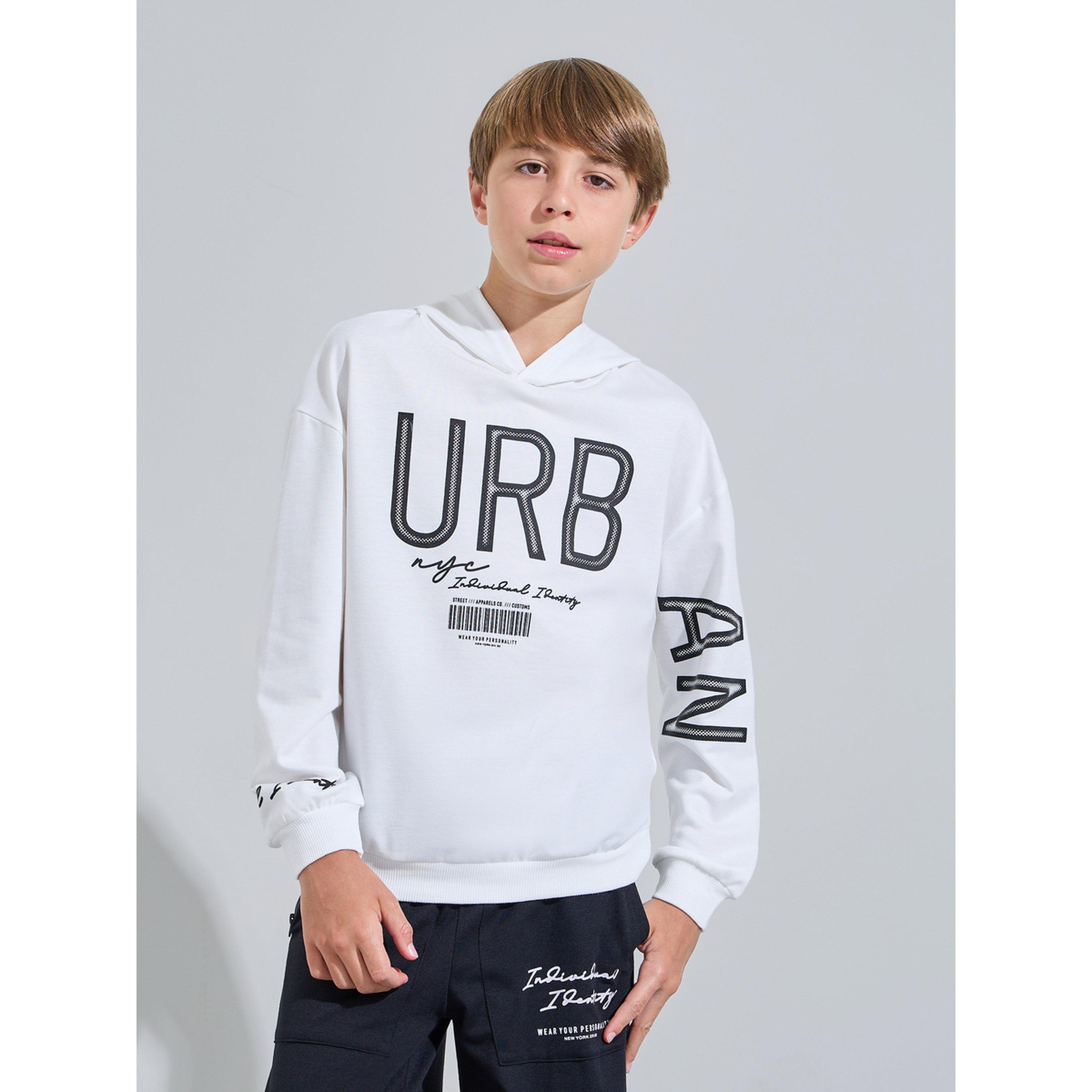 مجموعة من بنطال جوغر وسويت شيرت بقبعة وطبعة جرافيك للأولاد-boys-clothing-setsandcoords-image-2