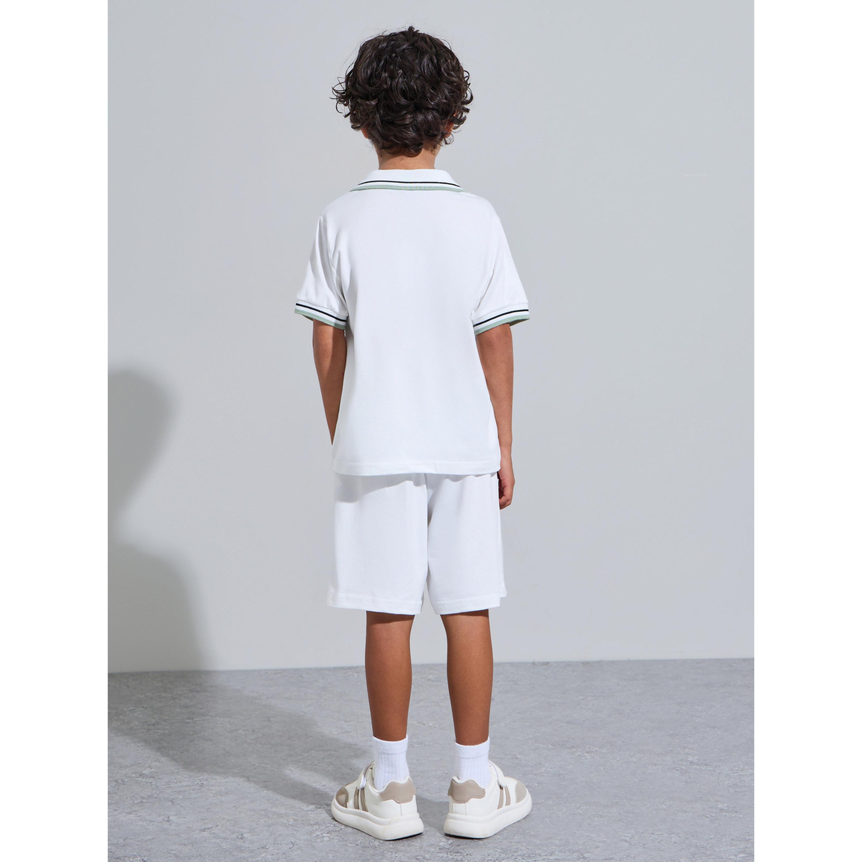 مجموعة من شورت وتيشيرت بولو بتفاصيل متباينة للأولاد-boys-clothing-setsandcoords-image-4