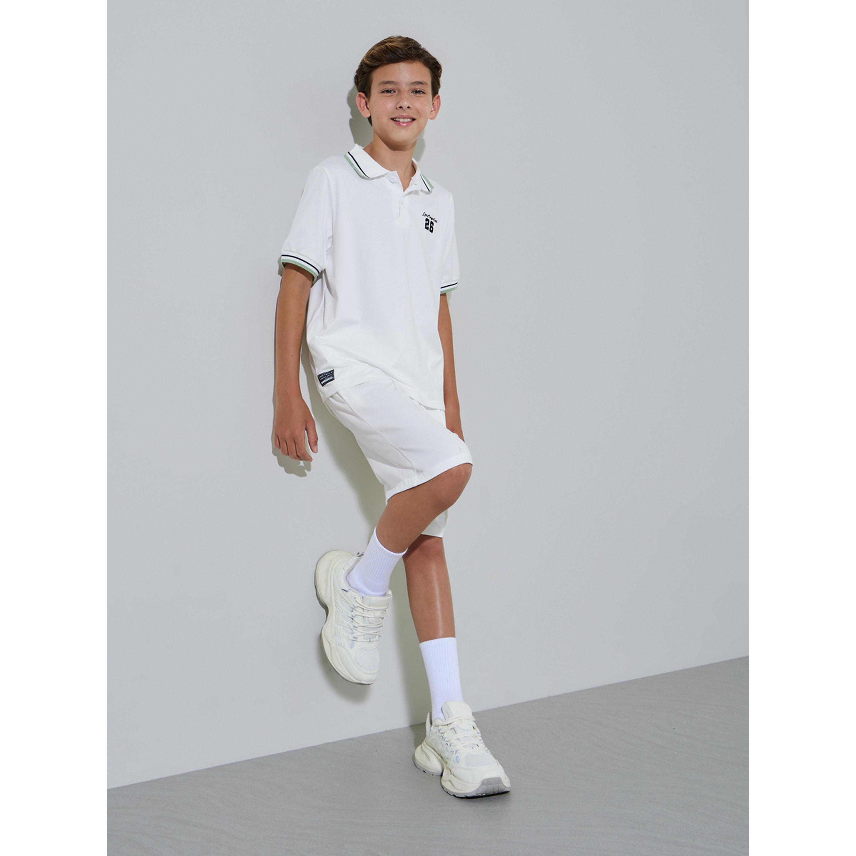 مجموعة من شورت وتيشيرت بولو بتفاصيل متباينة للأولاد الكبار-boys-clothing-setsandcoords-image-2