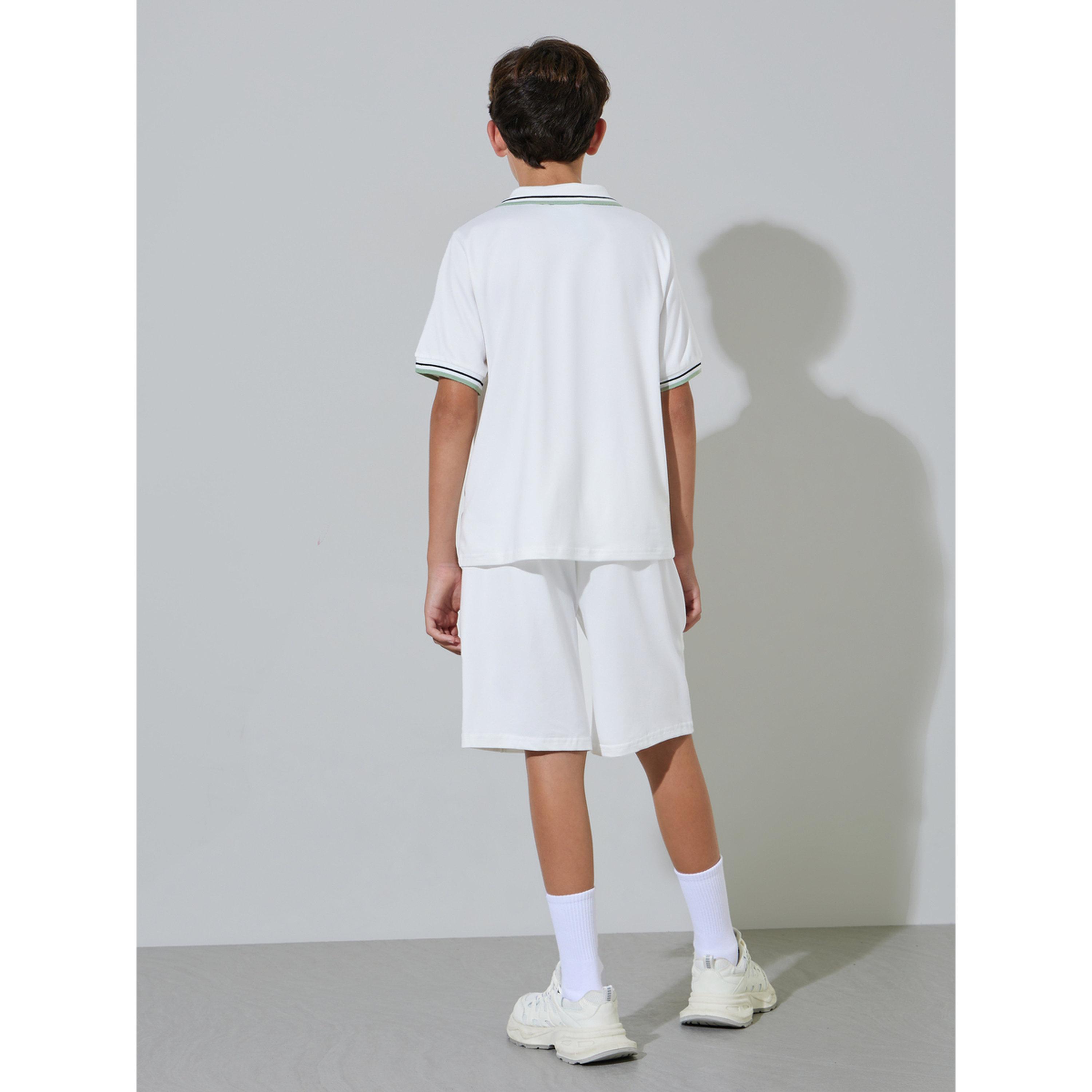 مجموعة من شورت وتيشيرت بولو بتفاصيل متباينة للأولاد الكبار-boys-clothing-setsandcoords-image-3