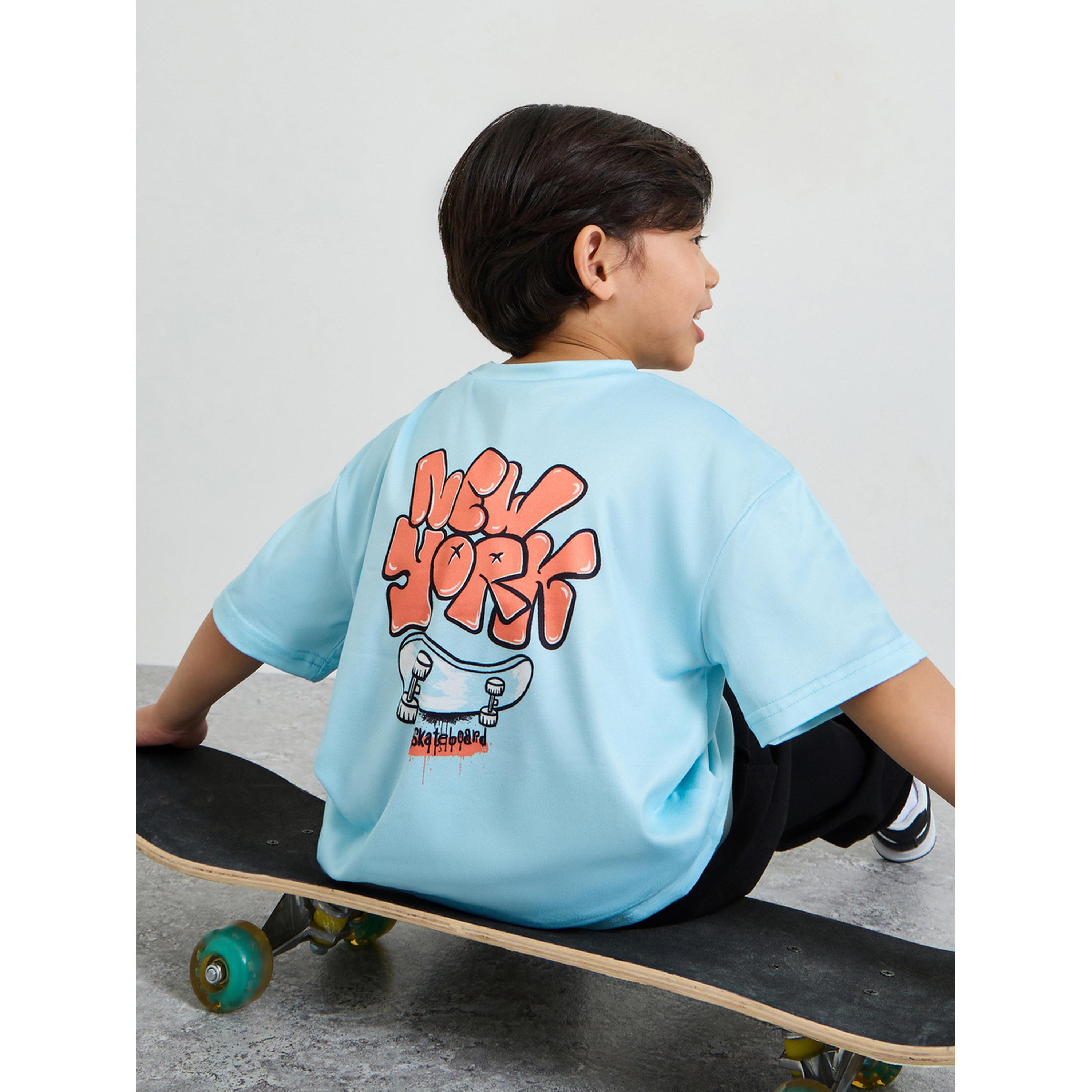 تيشيرت واسع بطبعة لوح تزلج للأولاد-boys-clothing-tshirtsandpolos-image-3
