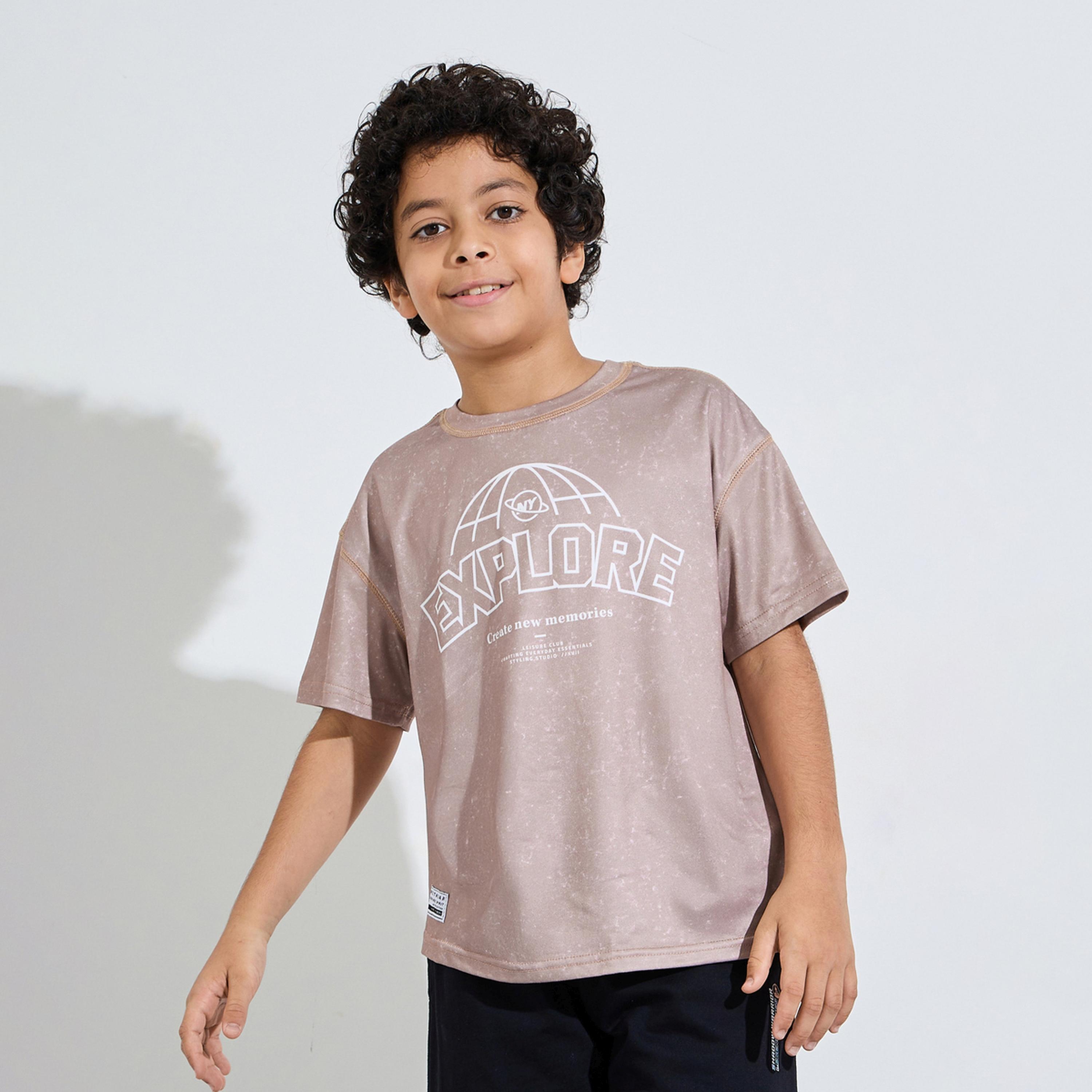 Styli Teen Boys Beige Graphic Relaxed T-Shirt-boys-clothing-tshirtsandpolos-image-1