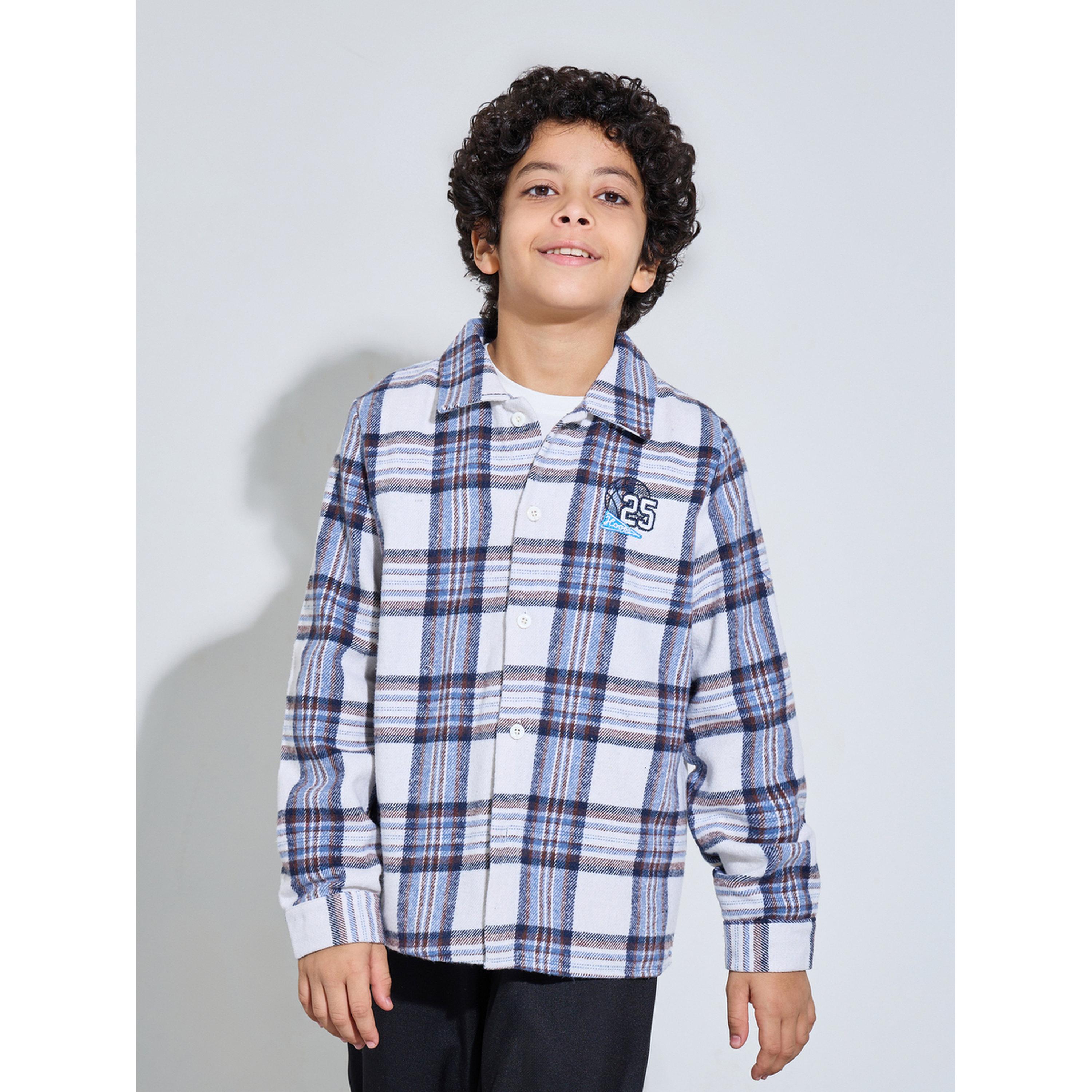 ستيلي قميص كاروهات متعدد الألوان بأزرار وتطريز-boys-clothing-shirts-image-1