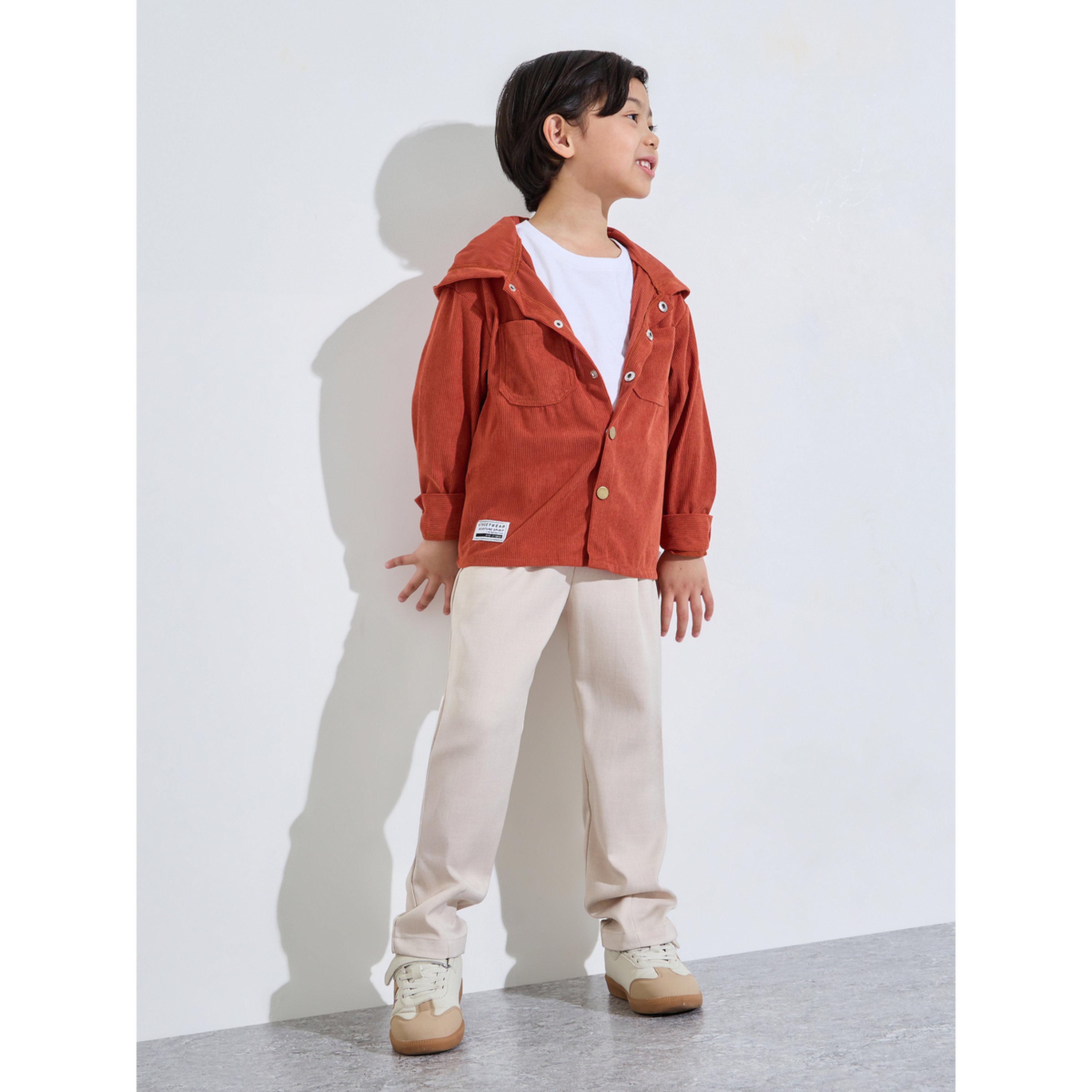قميص جاكيت كوردروي بأزرار كبس وغطاء رأس واسع للأولاد-boys-clothing-shirts-image-2