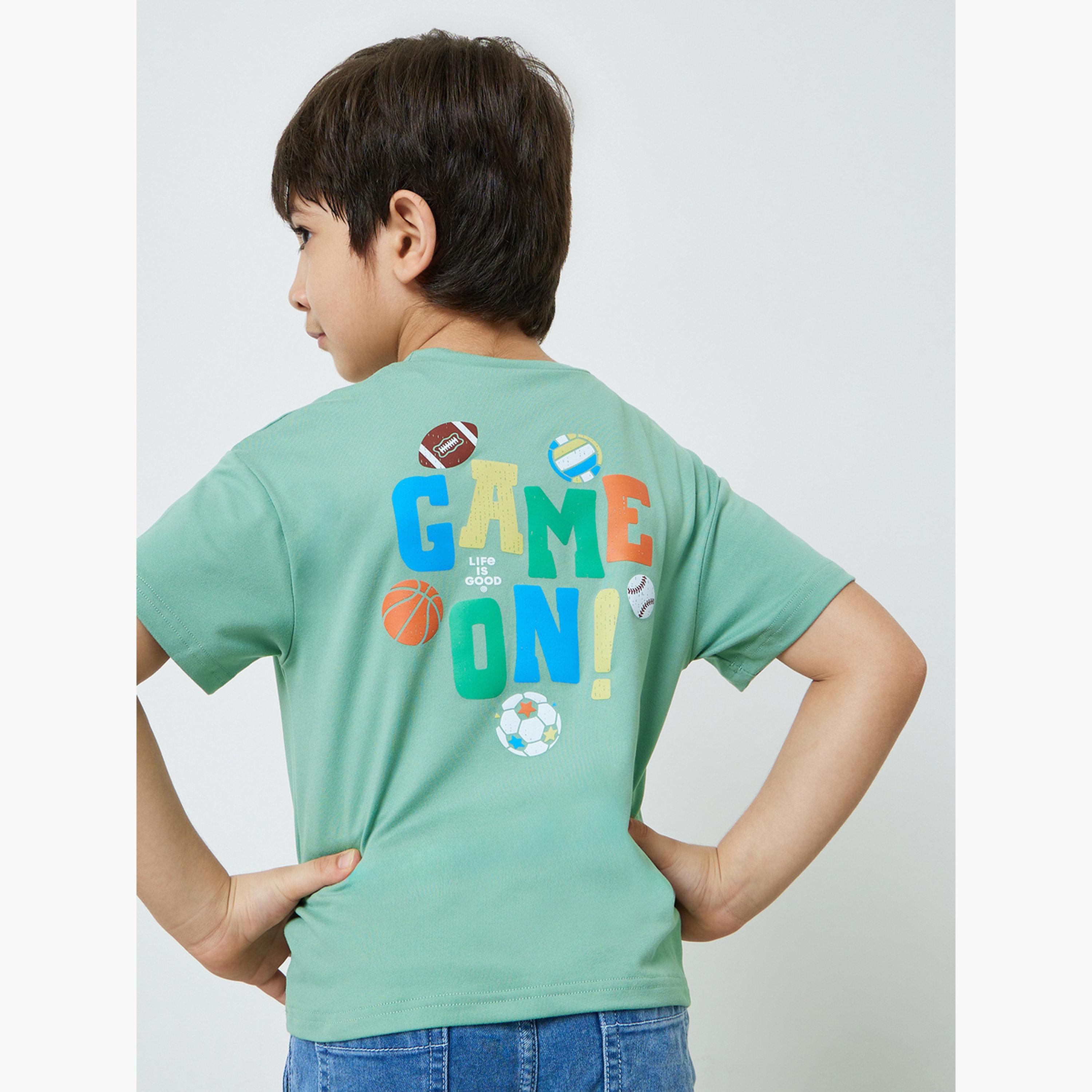 Styli Boys Green Sports Graphic Oversized Fit T-Shirt-boys-clothing-tshirtsandpolos-image-3