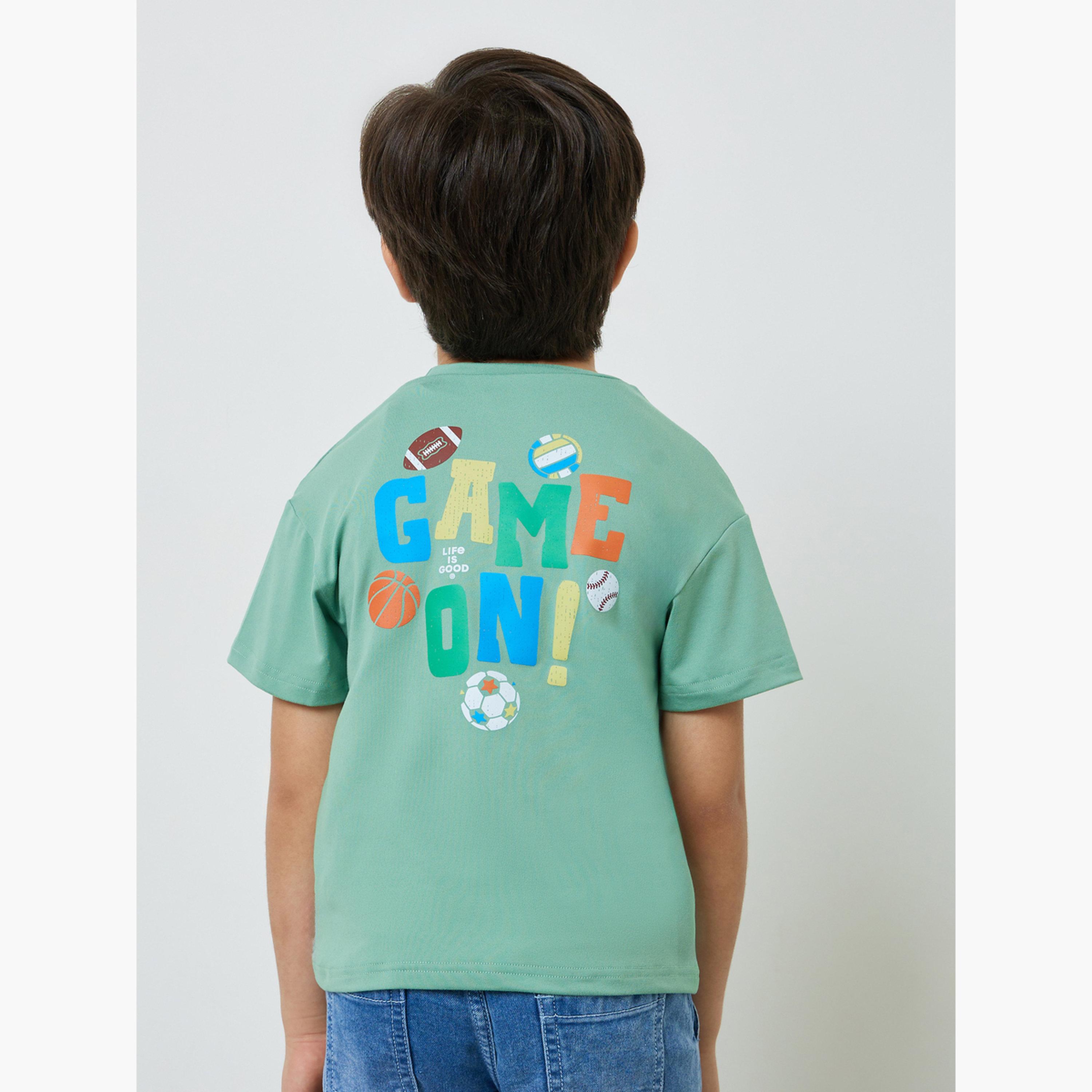 Styli Boys Green Sports Graphic Oversized Fit T-Shirt-boys-clothing-tshirtsandpolos-image-4