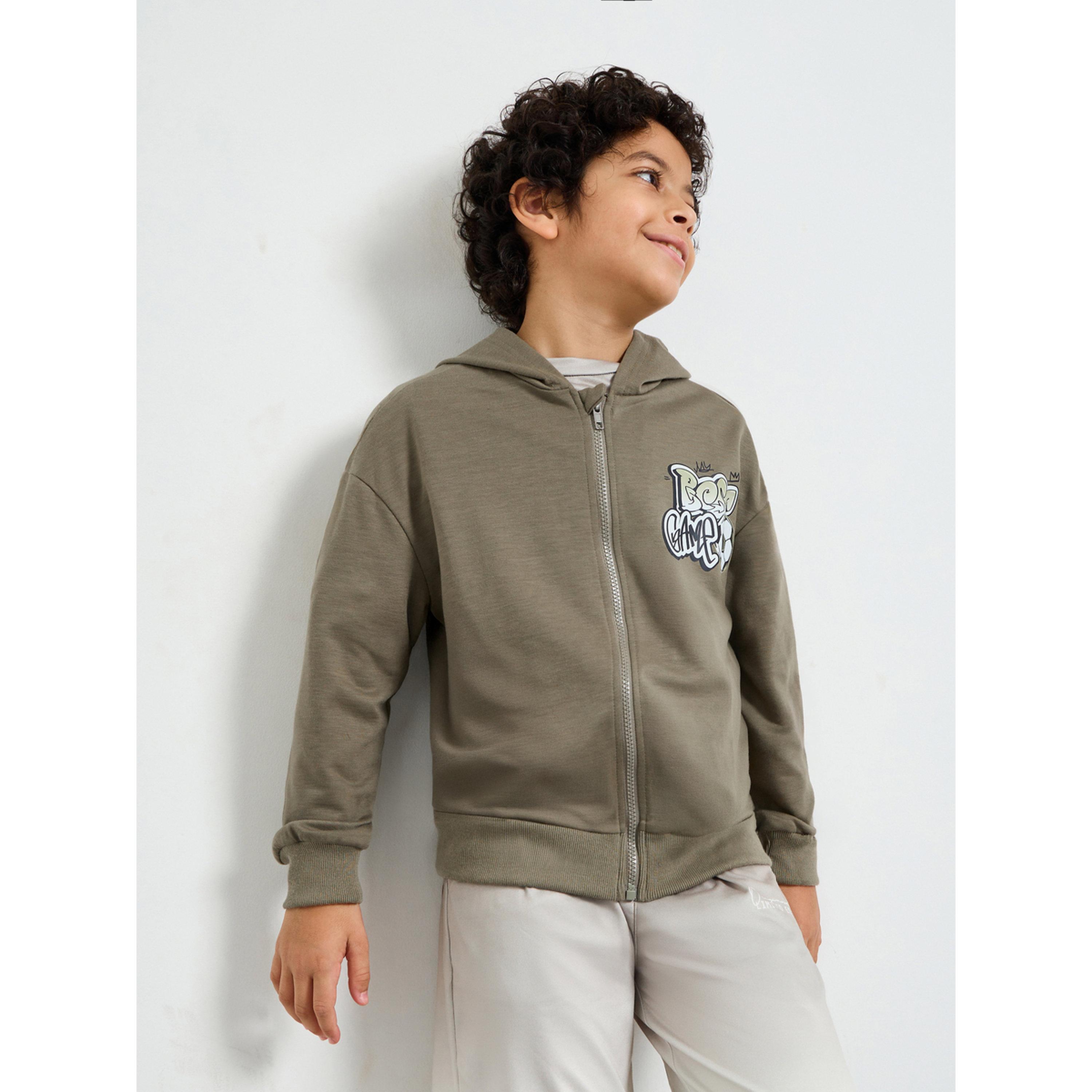 Styli Teen Boys Green Football print Oversized Hoodie-boys-clothing-winterwear-sweatshirts-image-1