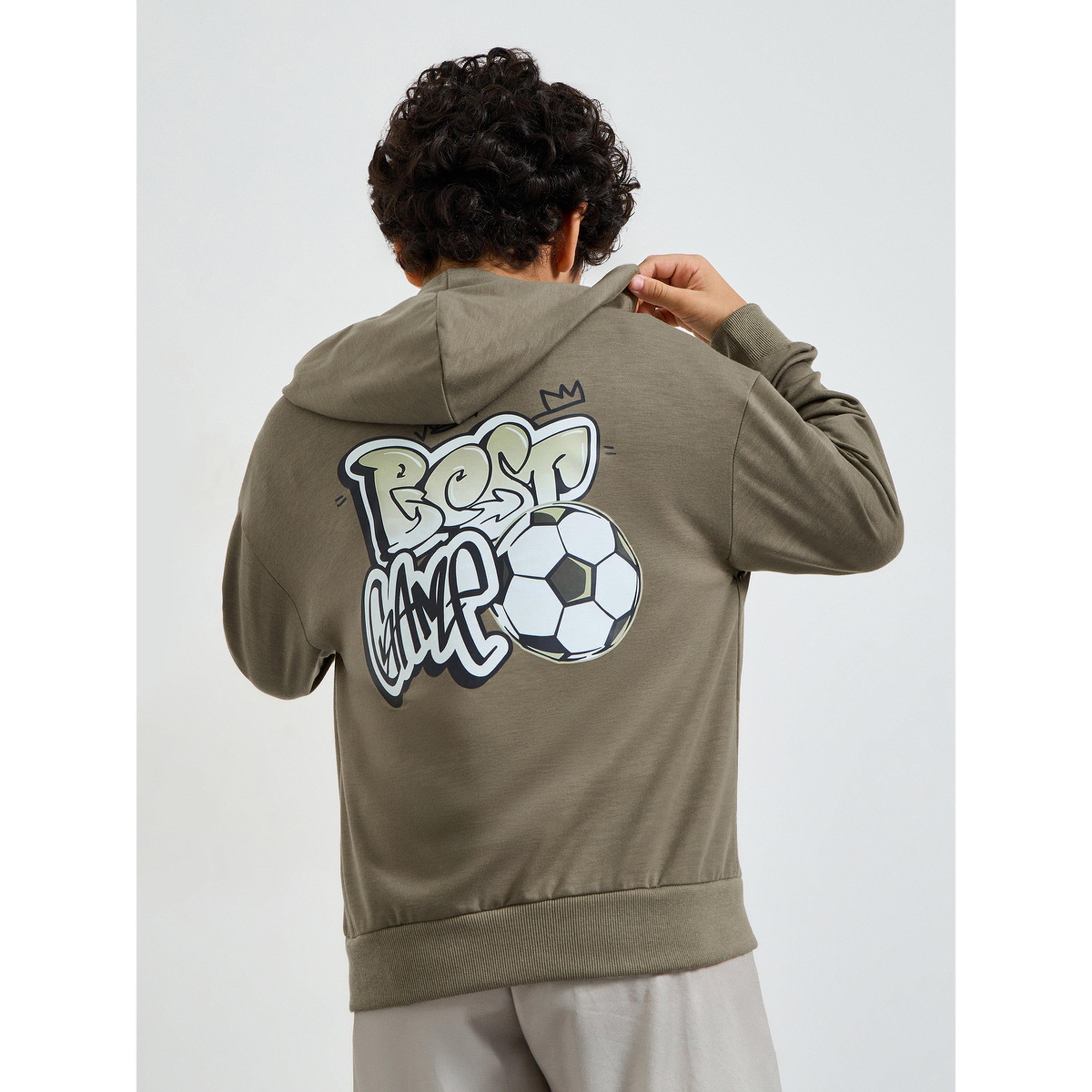 Styli Teen Boys Green Football print Oversized Hoodie-boys-clothing-winterwear-sweatshirts-image-3