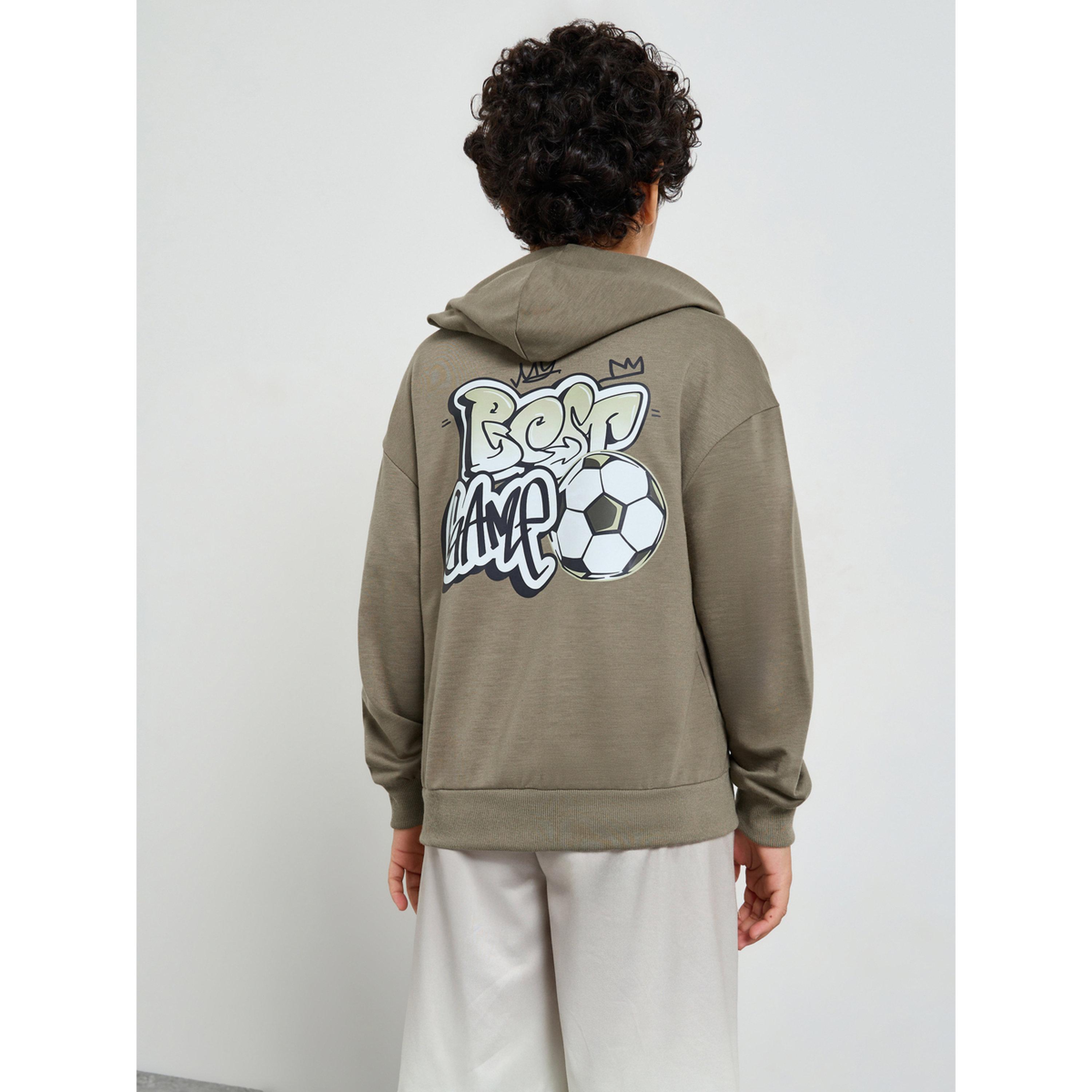 Styli Teen Boys Green Football print Oversized Hoodie-boys-clothing-winterwear-sweatshirts-image-4