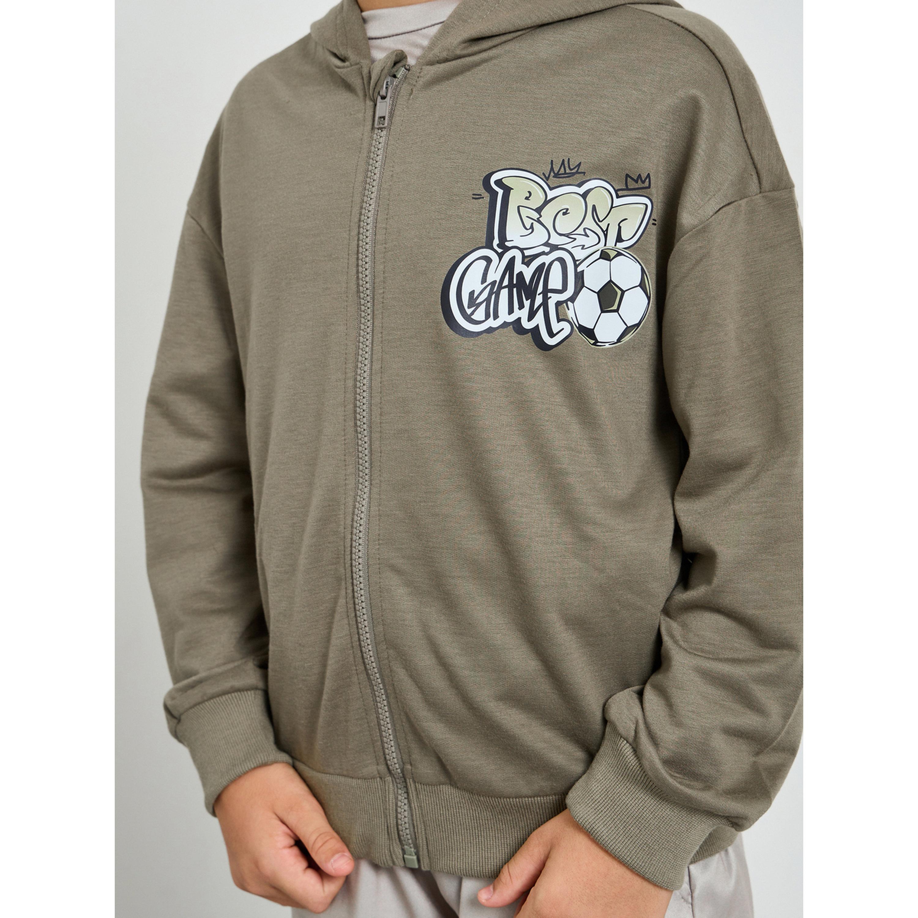 Styli Teen Boys Green Football print Oversized Hoodie-boys-clothing-winterwear-sweatshirts-image-5