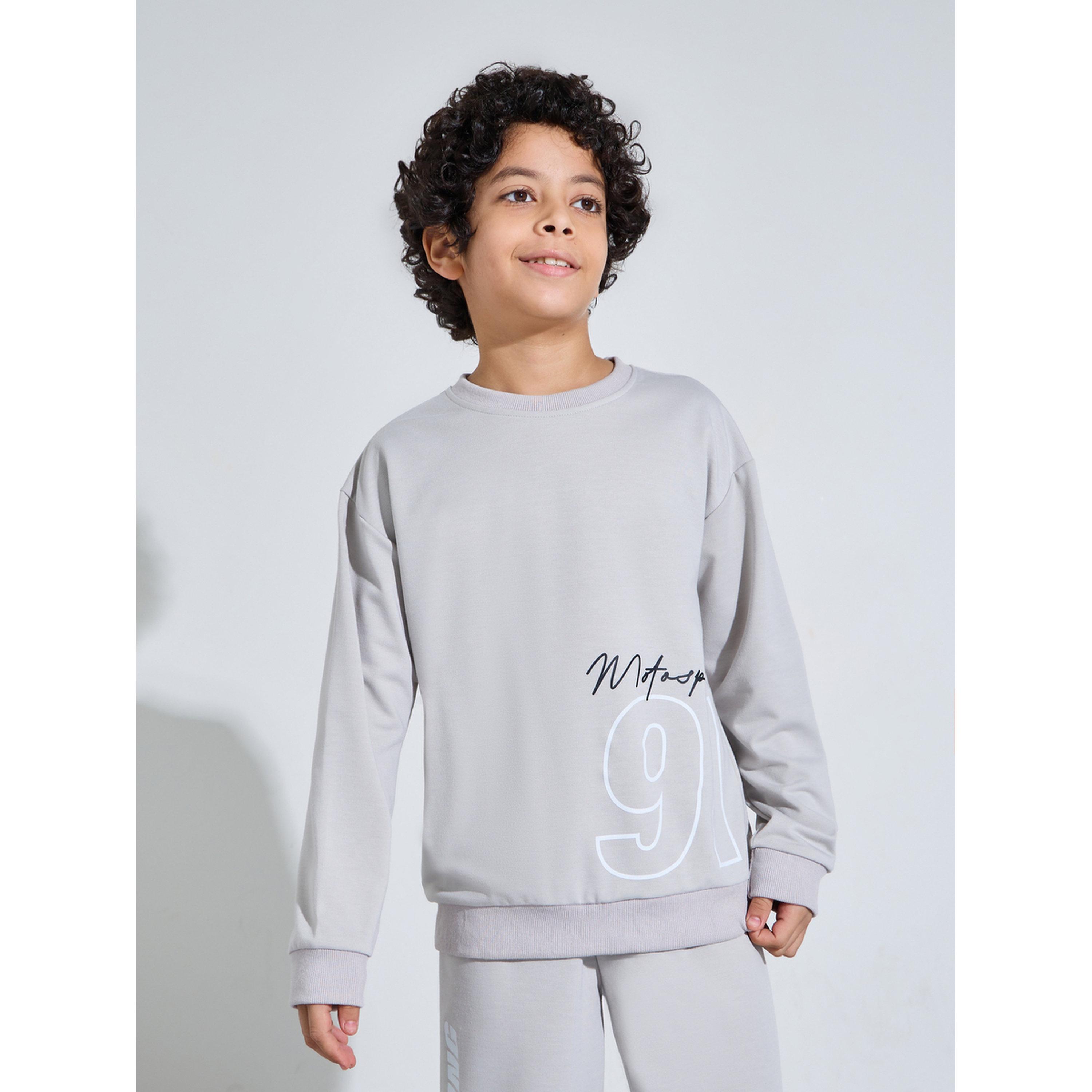 Styli Teen Boys Gray Graphic Print Sweatshirt and Joggers Set-boys-clothing-setsandcoords-image-2