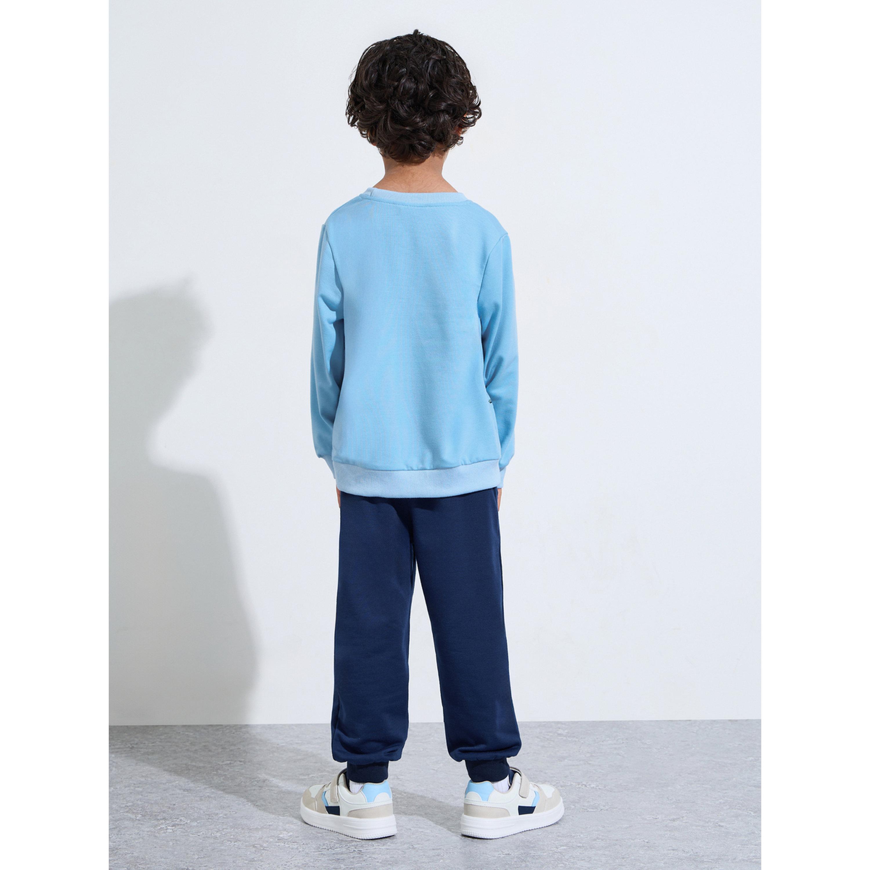 Styli Boys Navy Blue Graphic Print Oversized Sweatshirt and Joggers Set-boys-clothing-setsandcoords-image-3