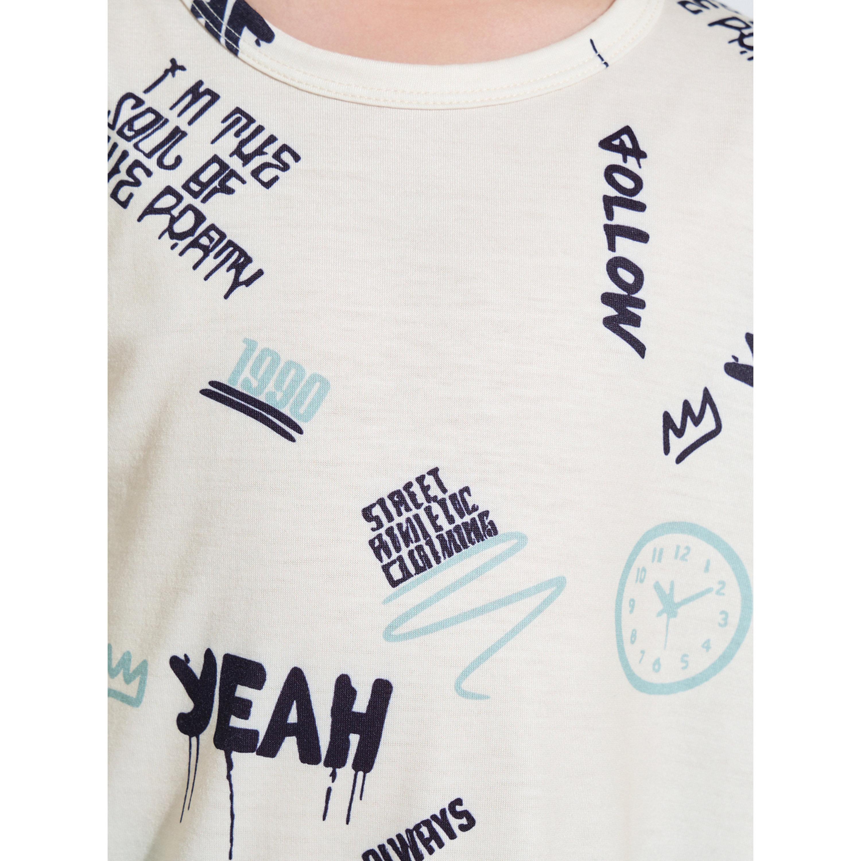 Styli Boys Graphic Print Short Sleeve T-Shirt and Shorts Set-boys-clothing-nightwear-image-6