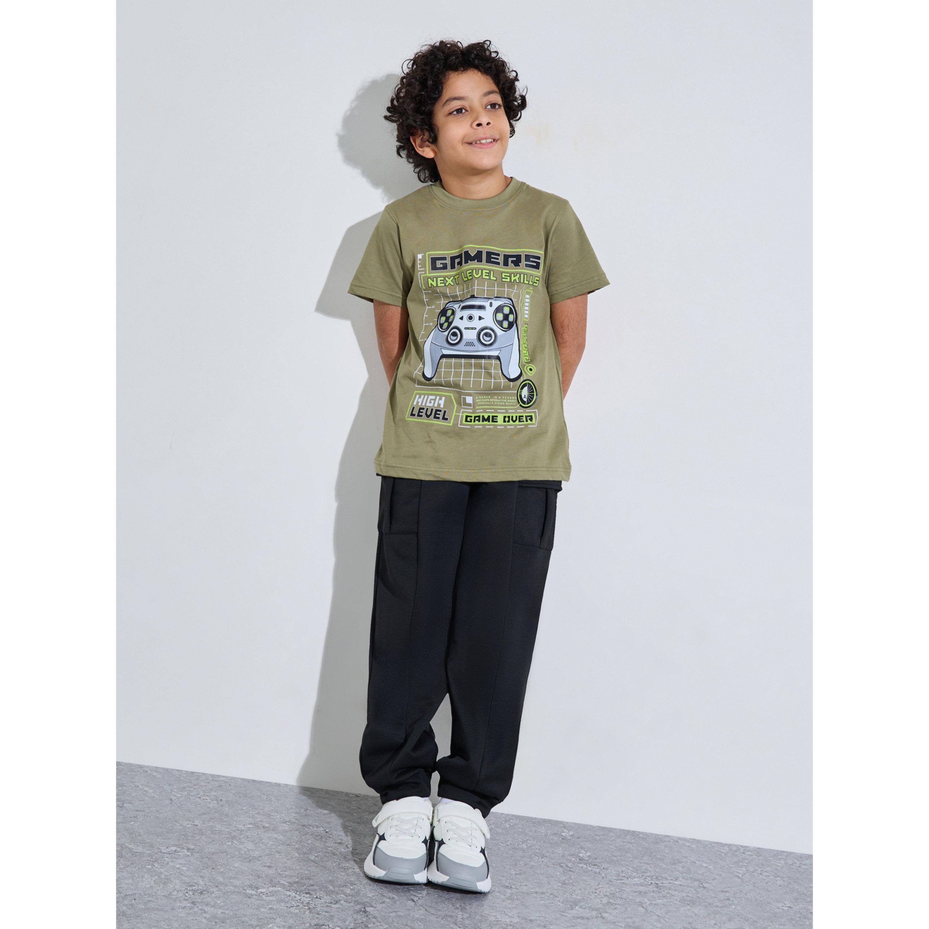 Styli Teen Boys Black Full length Cargo Pants-boys-clothing-bottoms-joggersandtrackpants-image-3