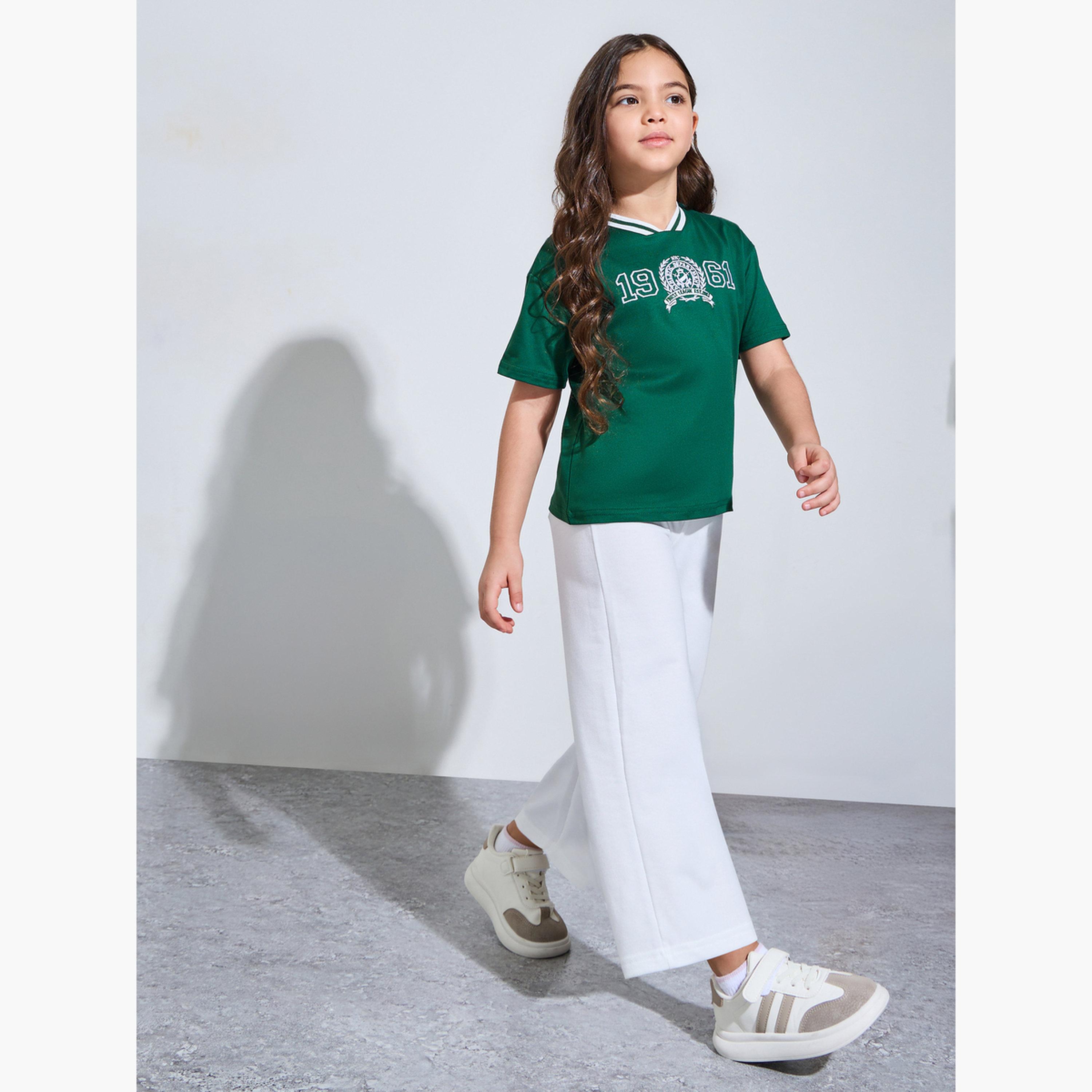 Styli Girls Oversized Drop Shoulder Embroidered T-Shirt-girls-clothing-tshirts-image-2