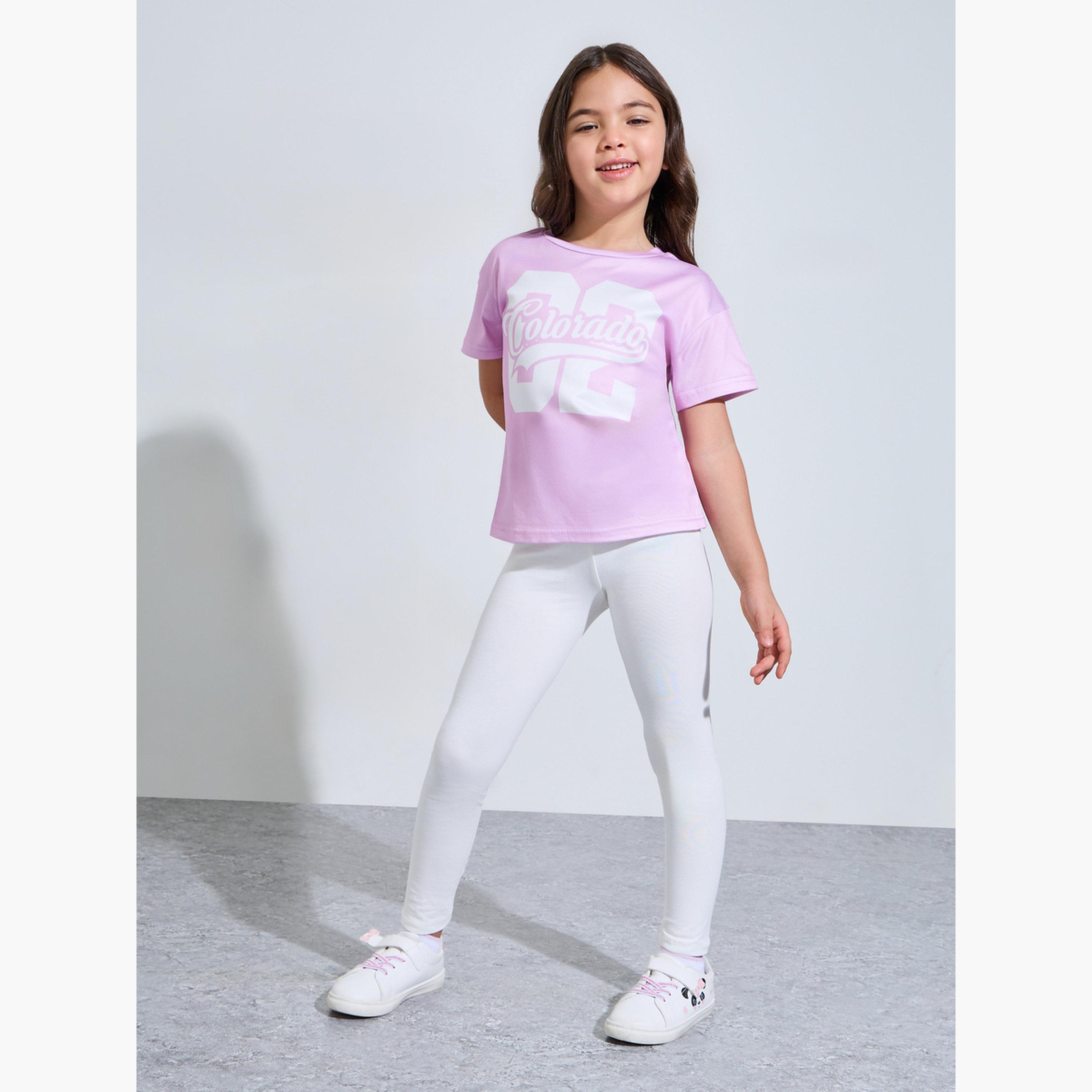 Styli Girls Oversized Pink Colorado Print T-Shirt-girls-clothing-tshirts-image-2