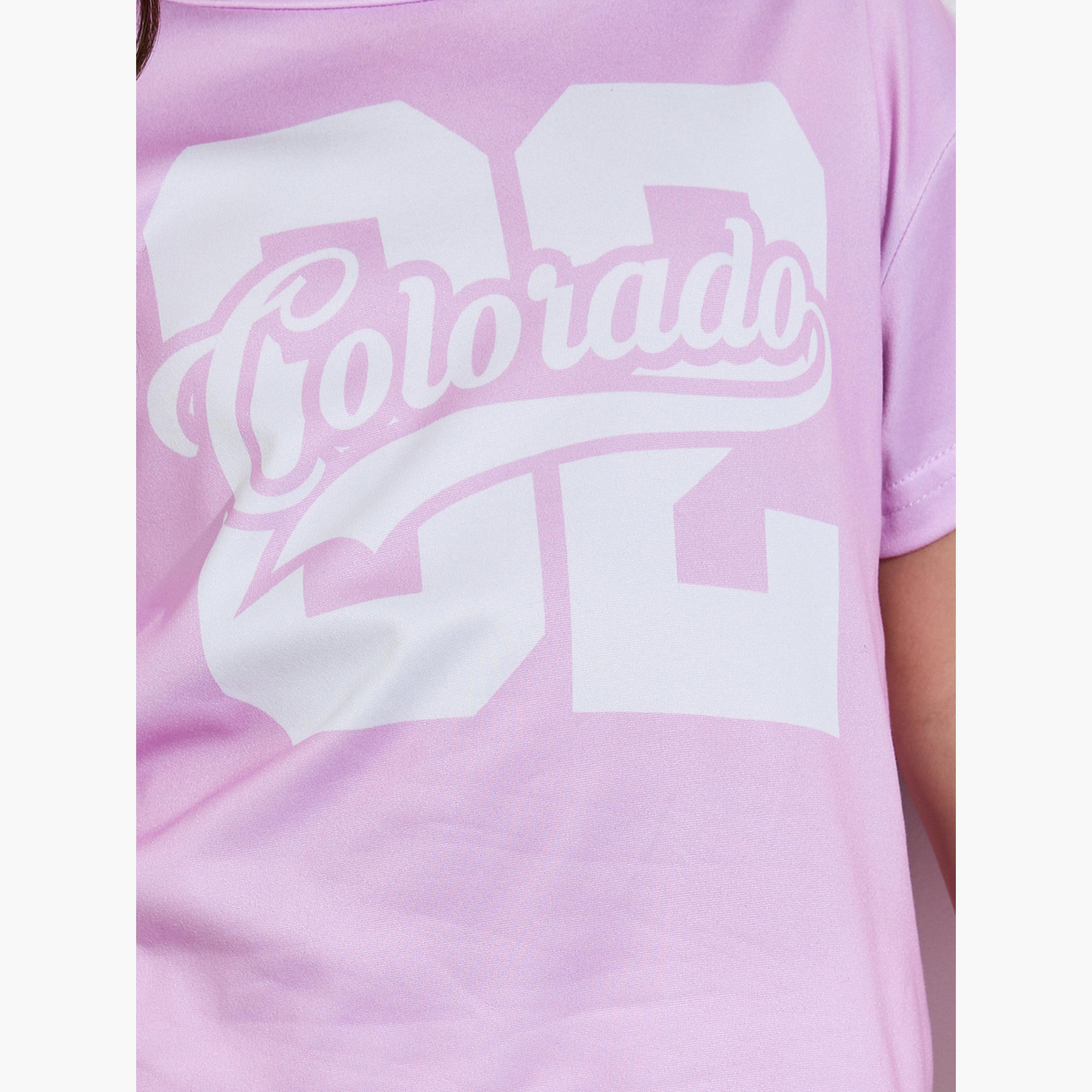 Styli Girls Oversized Pink Colorado Print T-Shirt-girls-clothing-tshirts-image-6