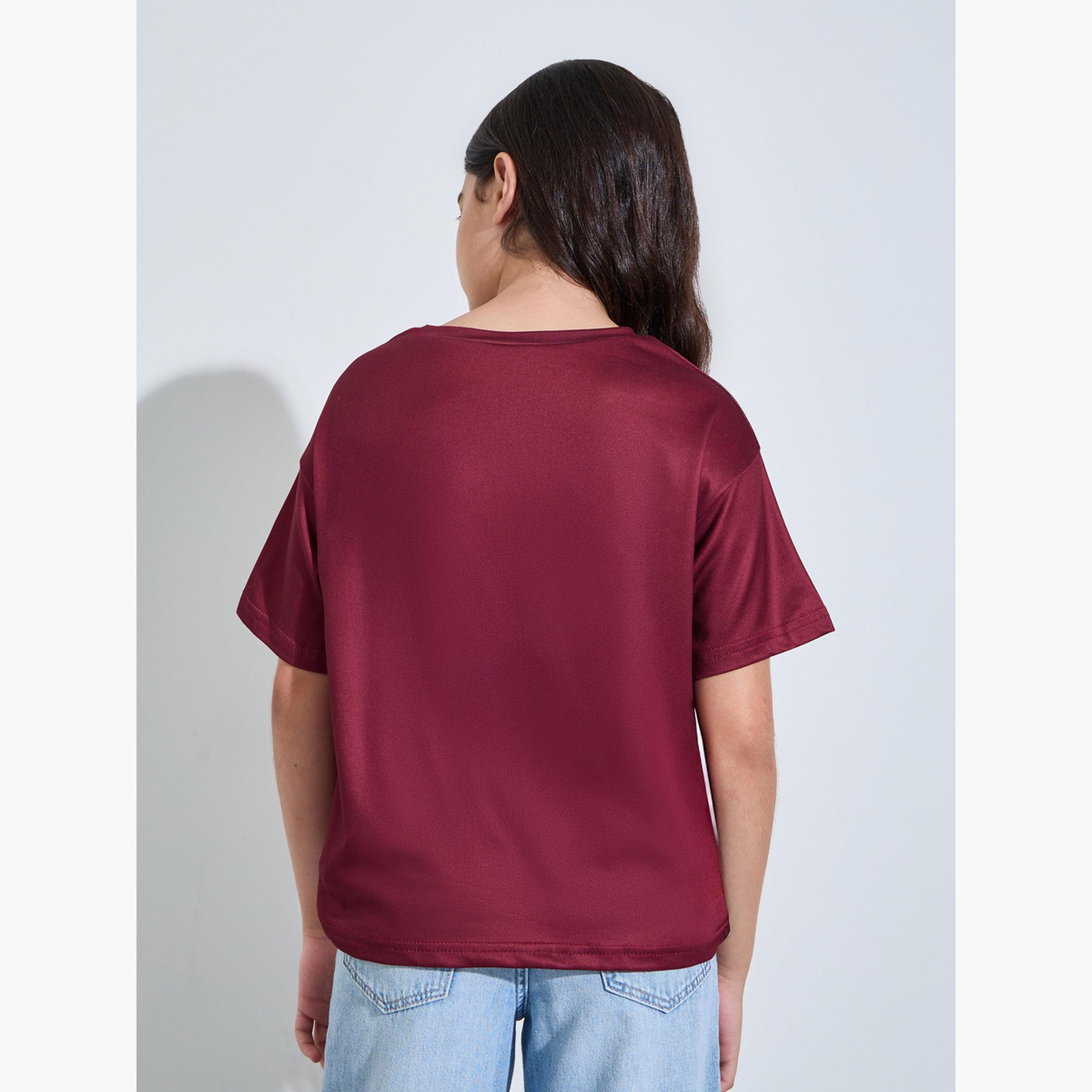 تيشيرت واسع بطبعة كلورادو وأكمام قصيرة-girls-clothing-tshirts-image-4