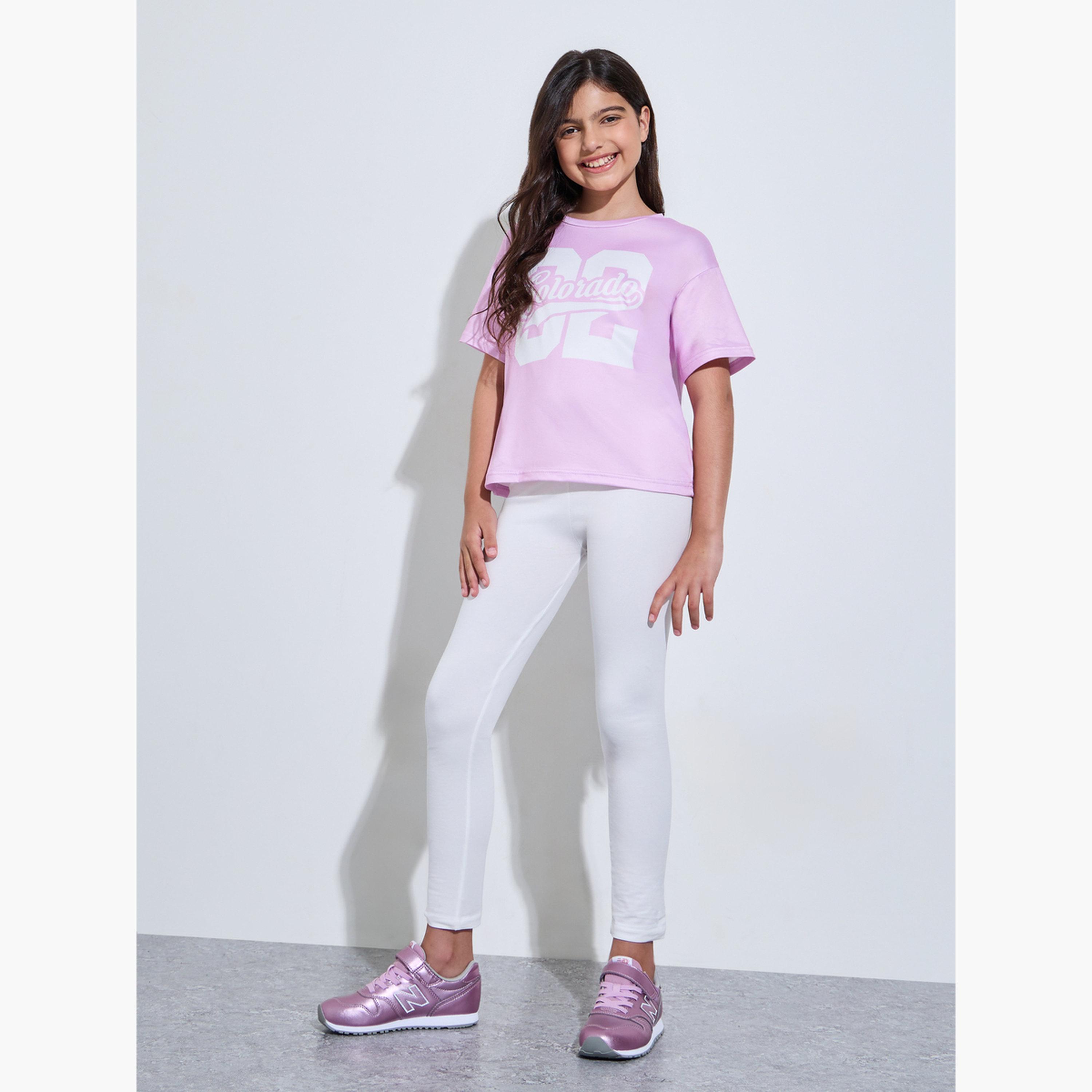 Styli Teen Girls Oversized Pink Colorado Print T-Shirt-girls-clothing-tshirts-image-2