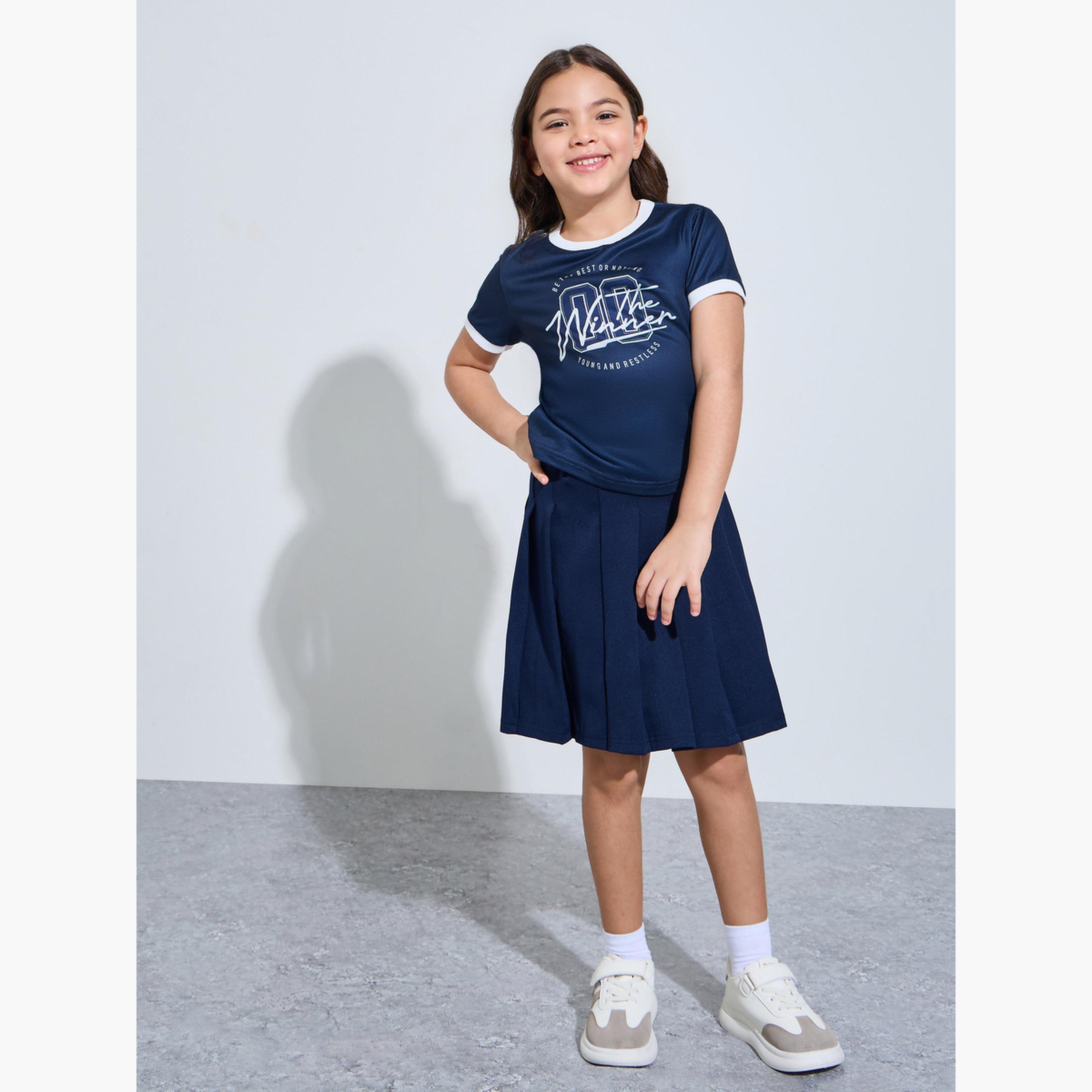 تيشيرت رينجر بقصة عادية للبنات-girls-clothing-tshirts-image-2