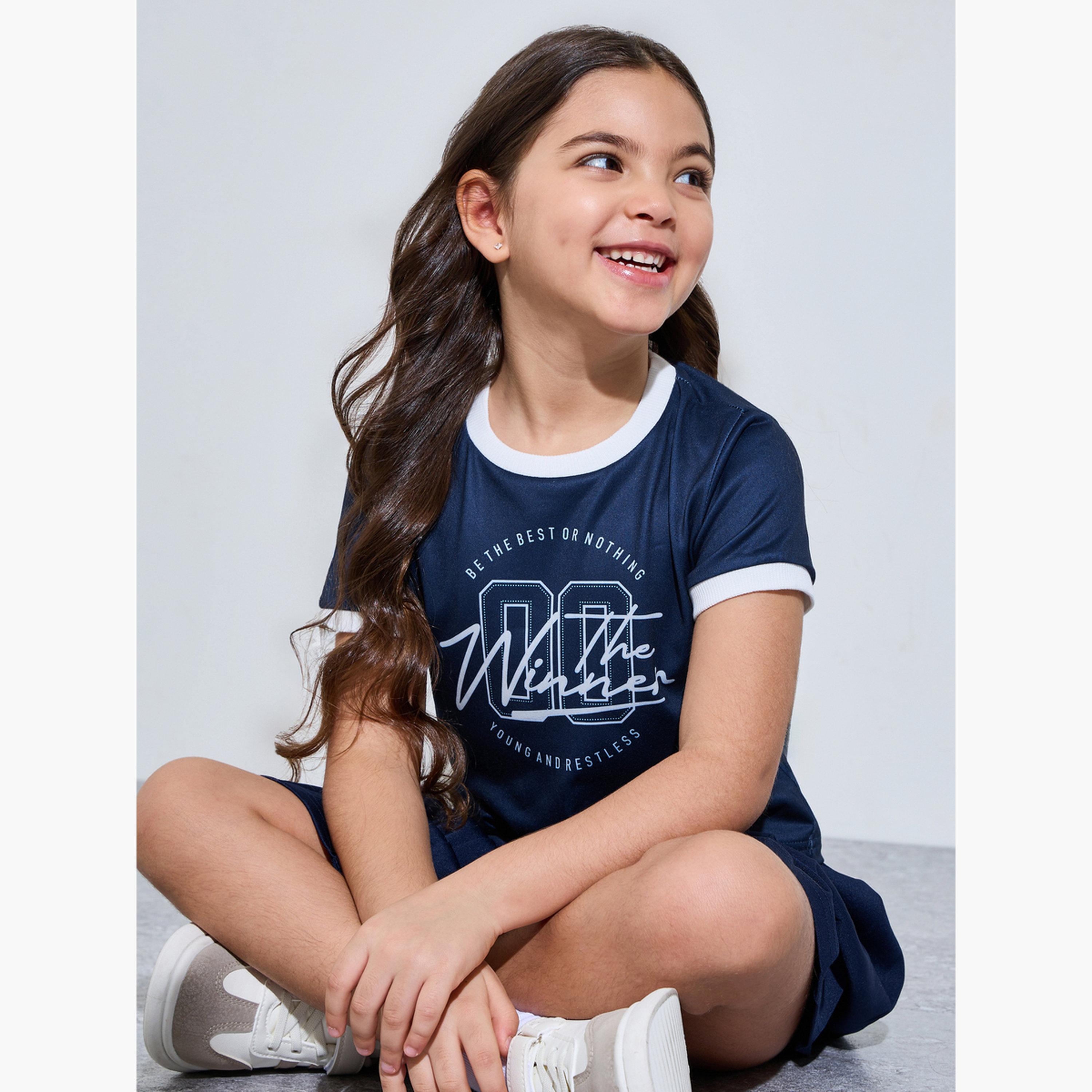 تيشيرت رينجر بقصة عادية للبنات-girls-clothing-tshirts-image-3