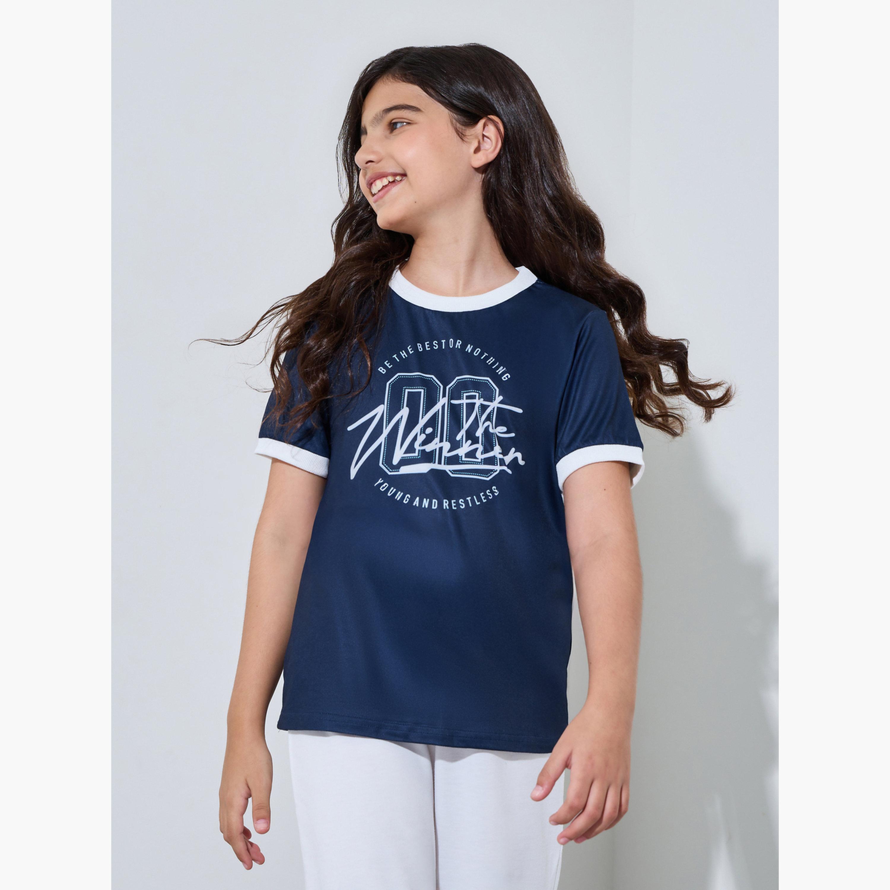 تيشيرت رينجر بقصة عادية للبنات-girls-clothing-tshirts-image-1