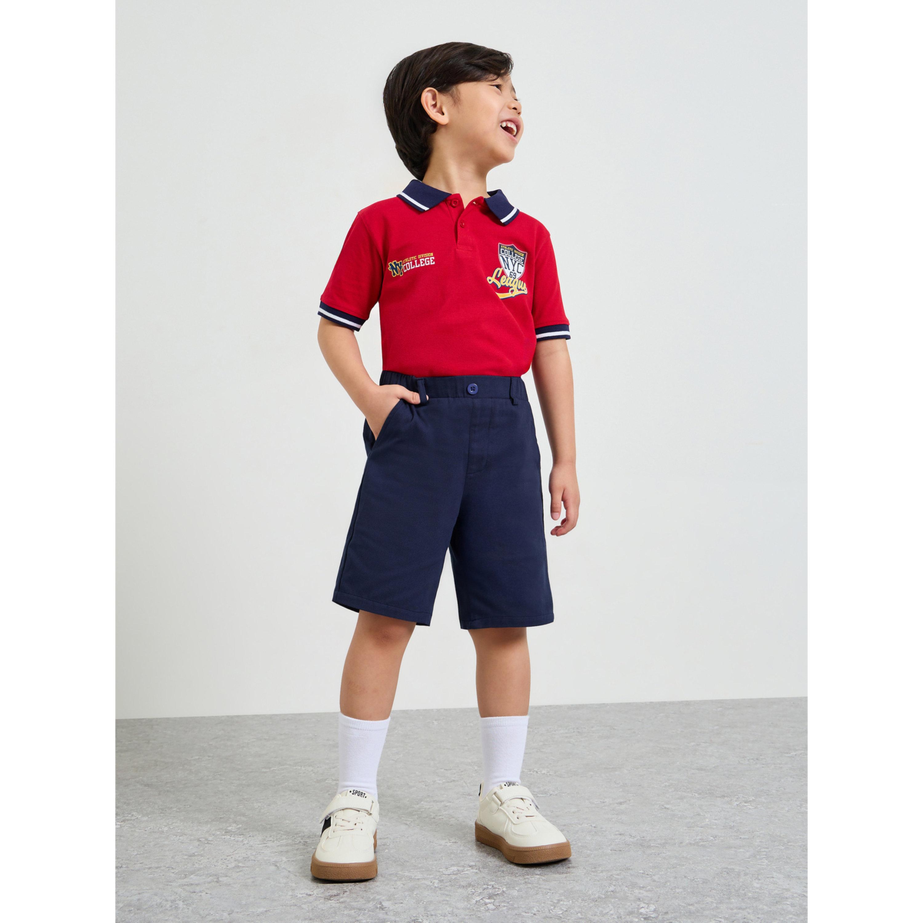 شورت بحزام خصر مطاطي سادة للأولاد-boys-clothing-bottoms-shorts-image-2