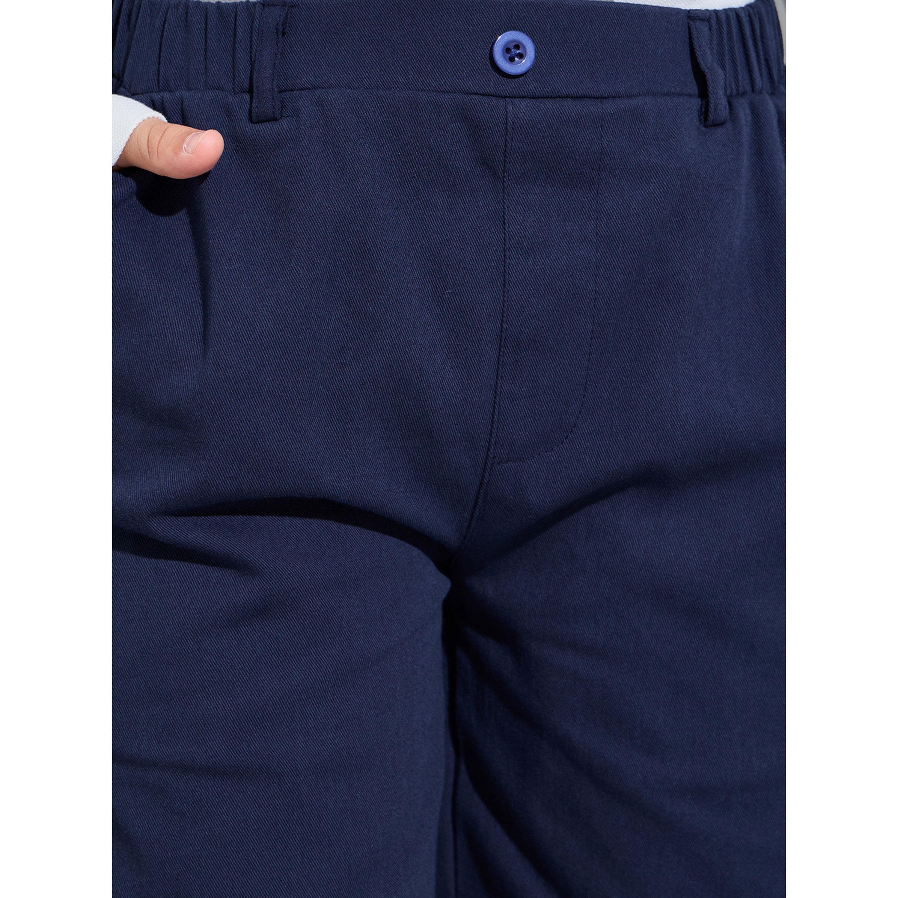 شورت بحزام خصر مطاطي سادة للأولاد المراهقين-boys-clothing-bottoms-shorts-image-3