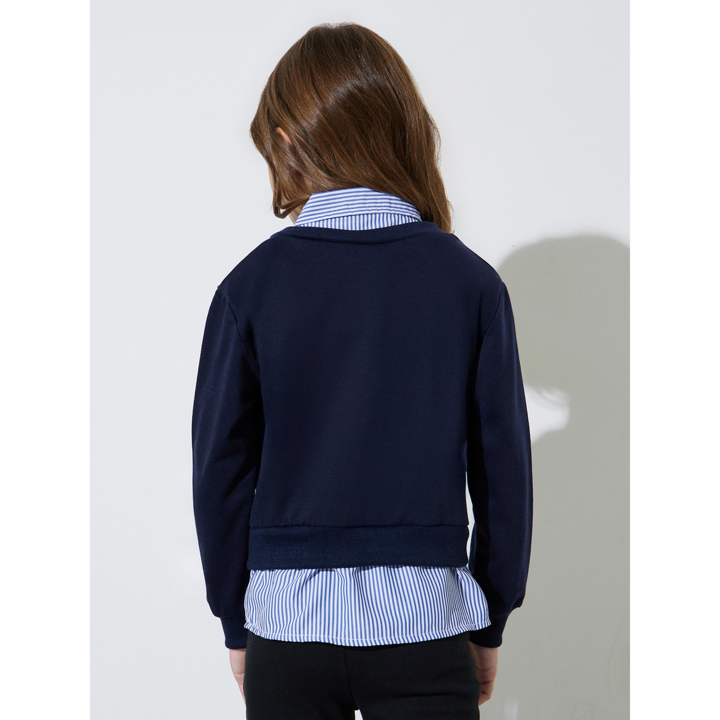 سويت شيرت بتفاصيل أزرار وقميص وهمي للبنات-girls-clothing-sweatshirts-image-3
