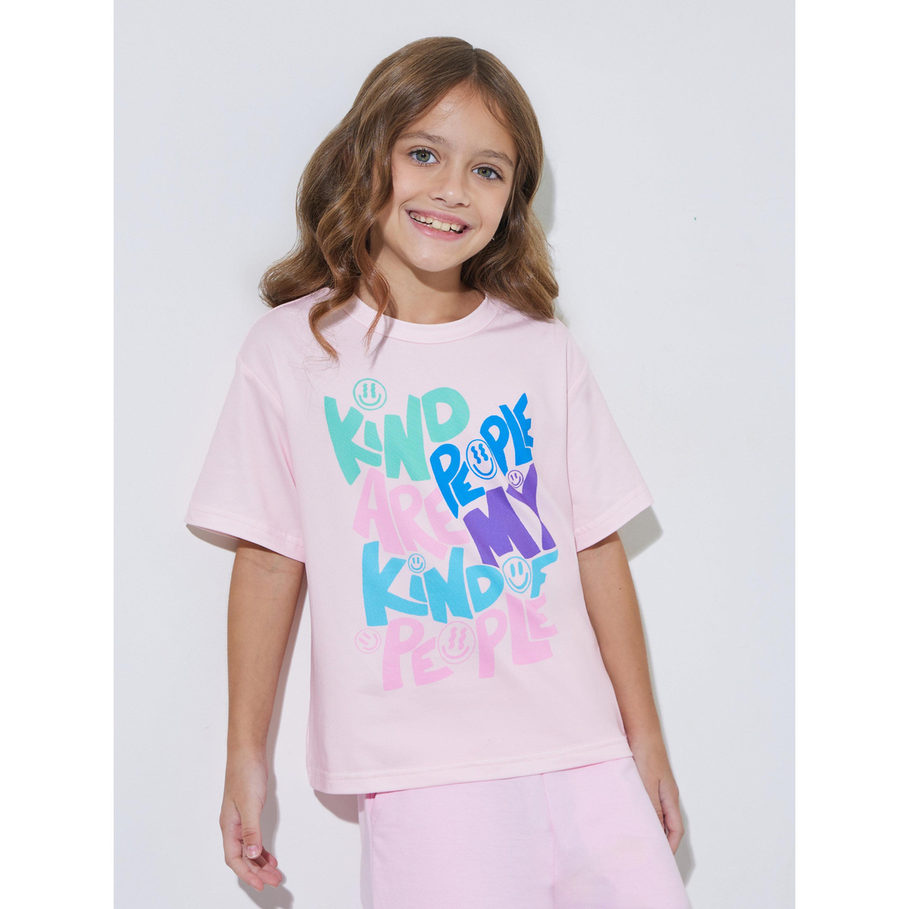 Styli Girls Pink Graphic Print Oversized T-Shirt-girls-clothing-tshirts-image-1