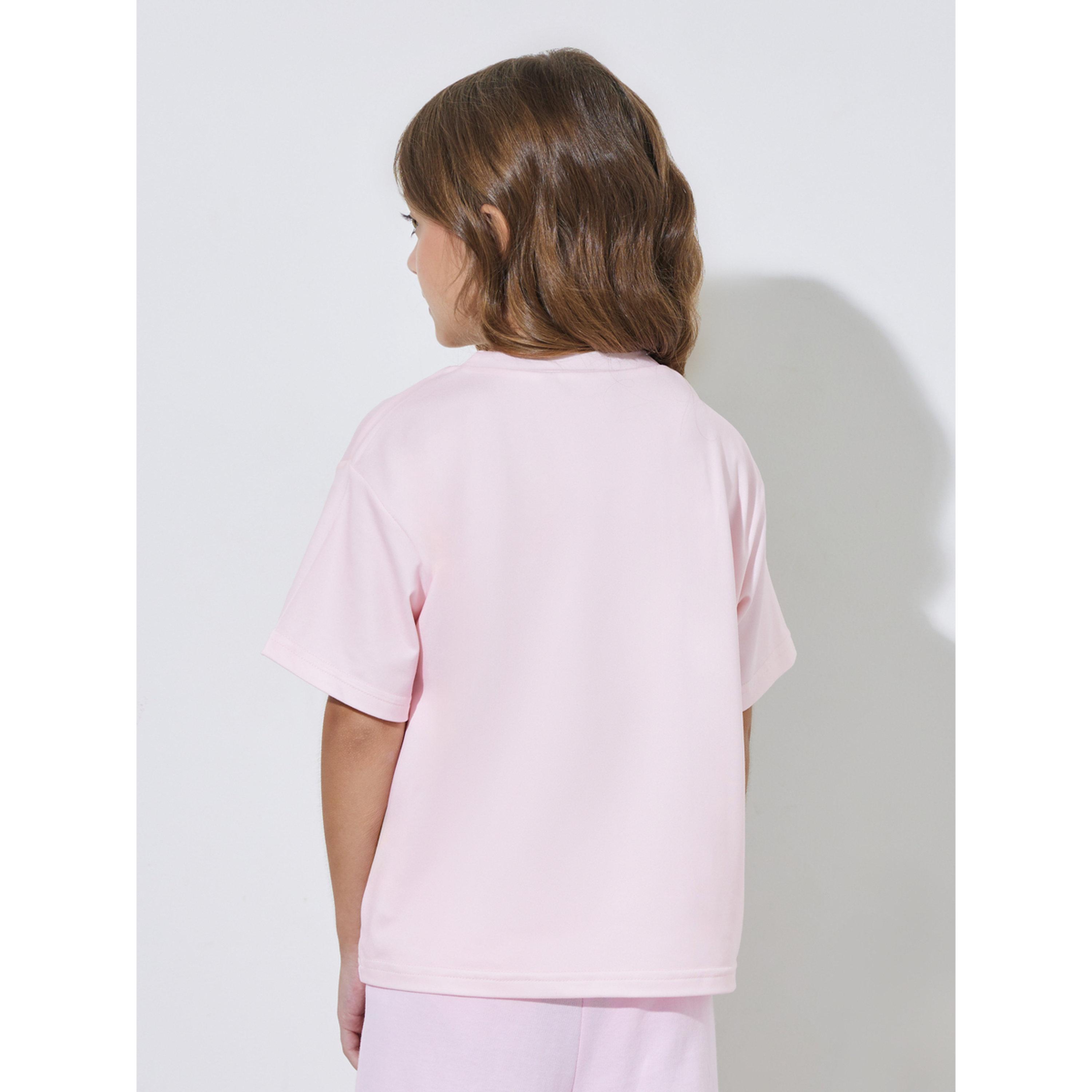 Styli Girls Pink Graphic Print Oversized T-Shirt-girls-clothing-tshirts-image-3