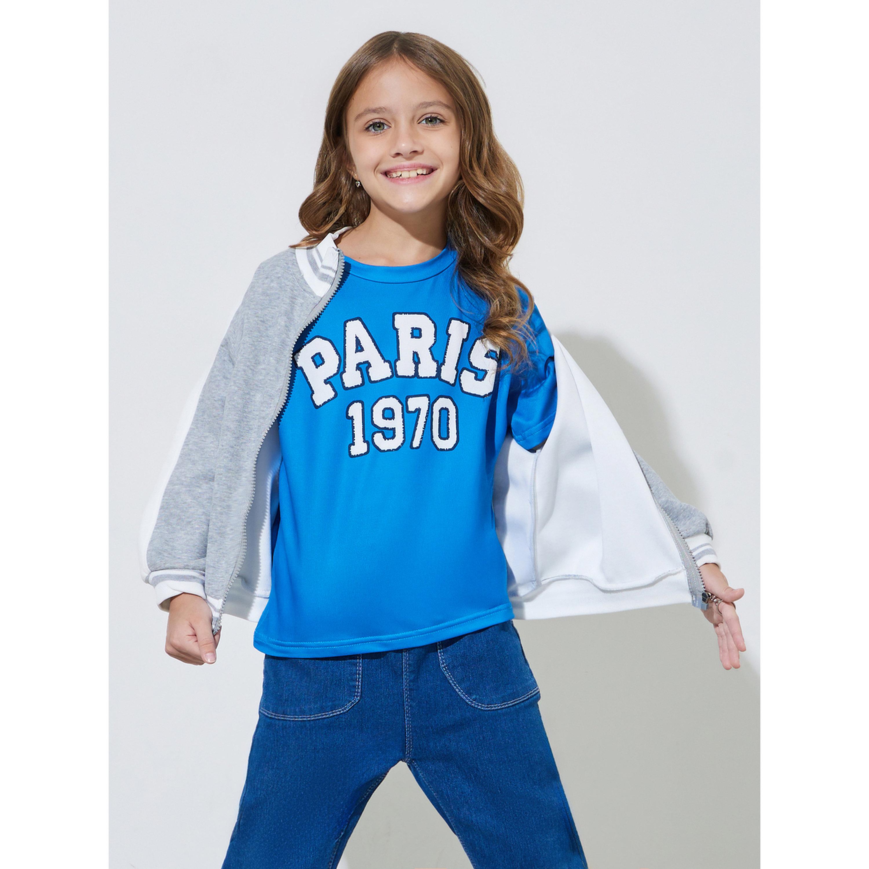 Styli Girls Blue Graphic Print Oversized T-Shirt-girls-clothing-tshirts-image-3