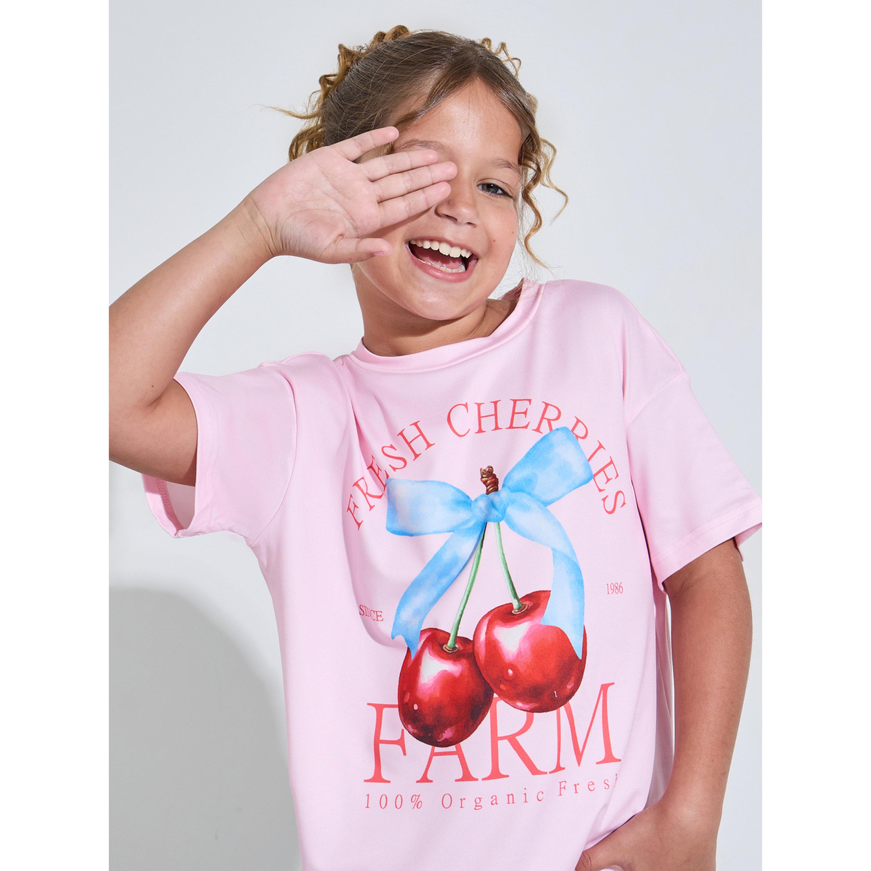 Styli Teen Girls Pink Graphic Print Oversized T-Shirt-girls-clothing-tshirts-image-3