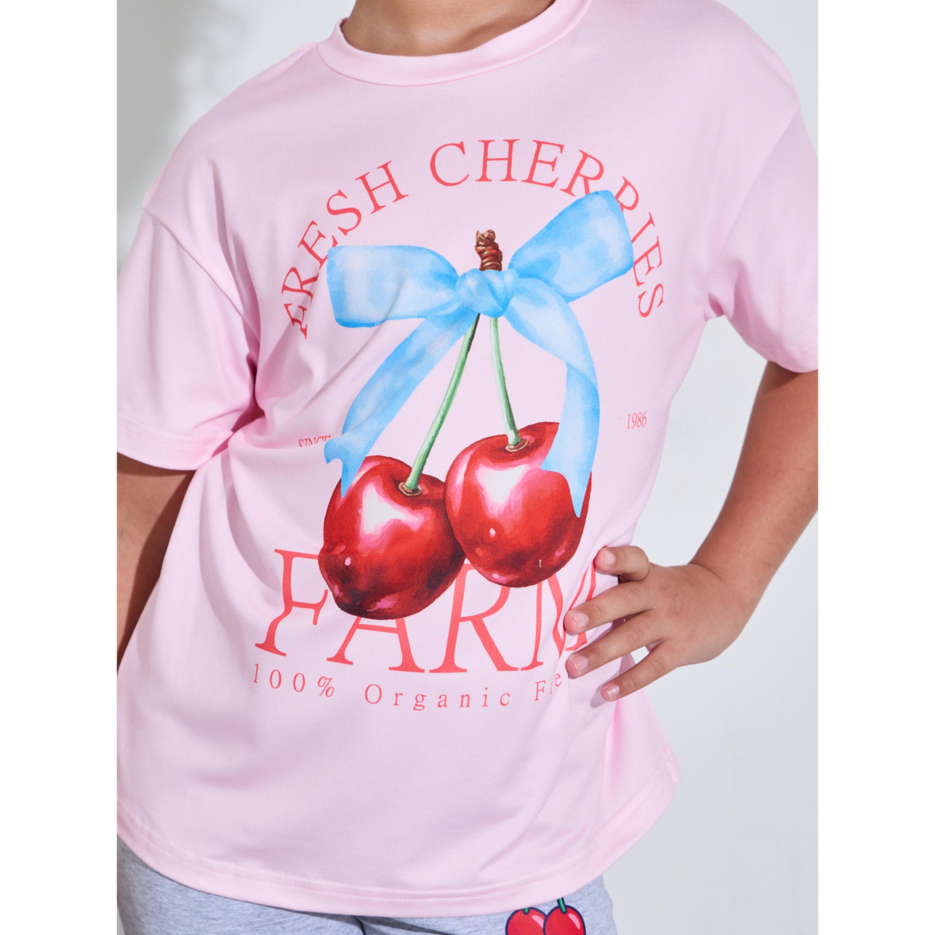 Styli Teen Girls Pink Graphic Print Oversized T-Shirt-girls-clothing-tshirts-image-5