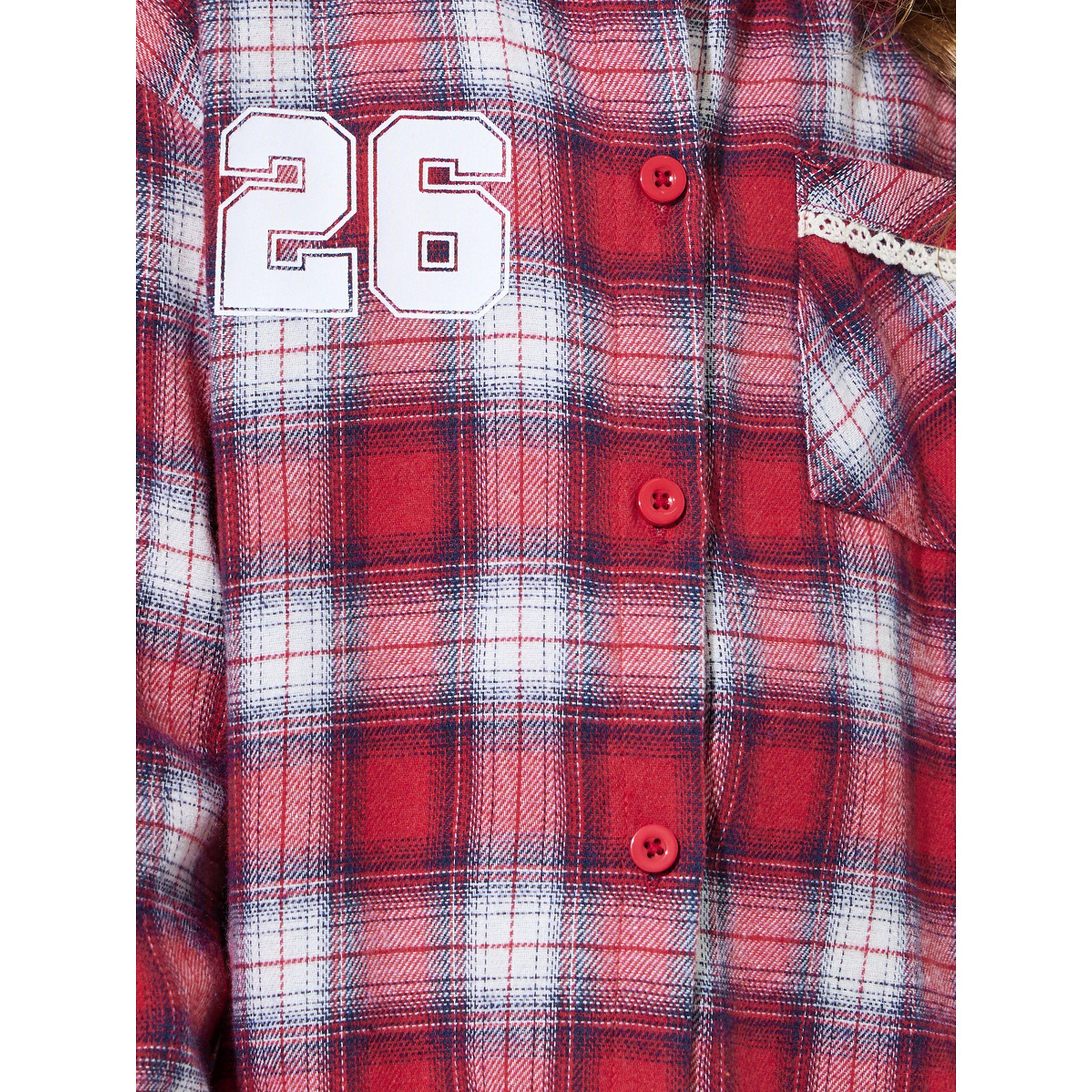 قميص واسع بطبعة مربعات وتفاصيل جيب للبنات-girls-clothing-blousesandshirts-image-6