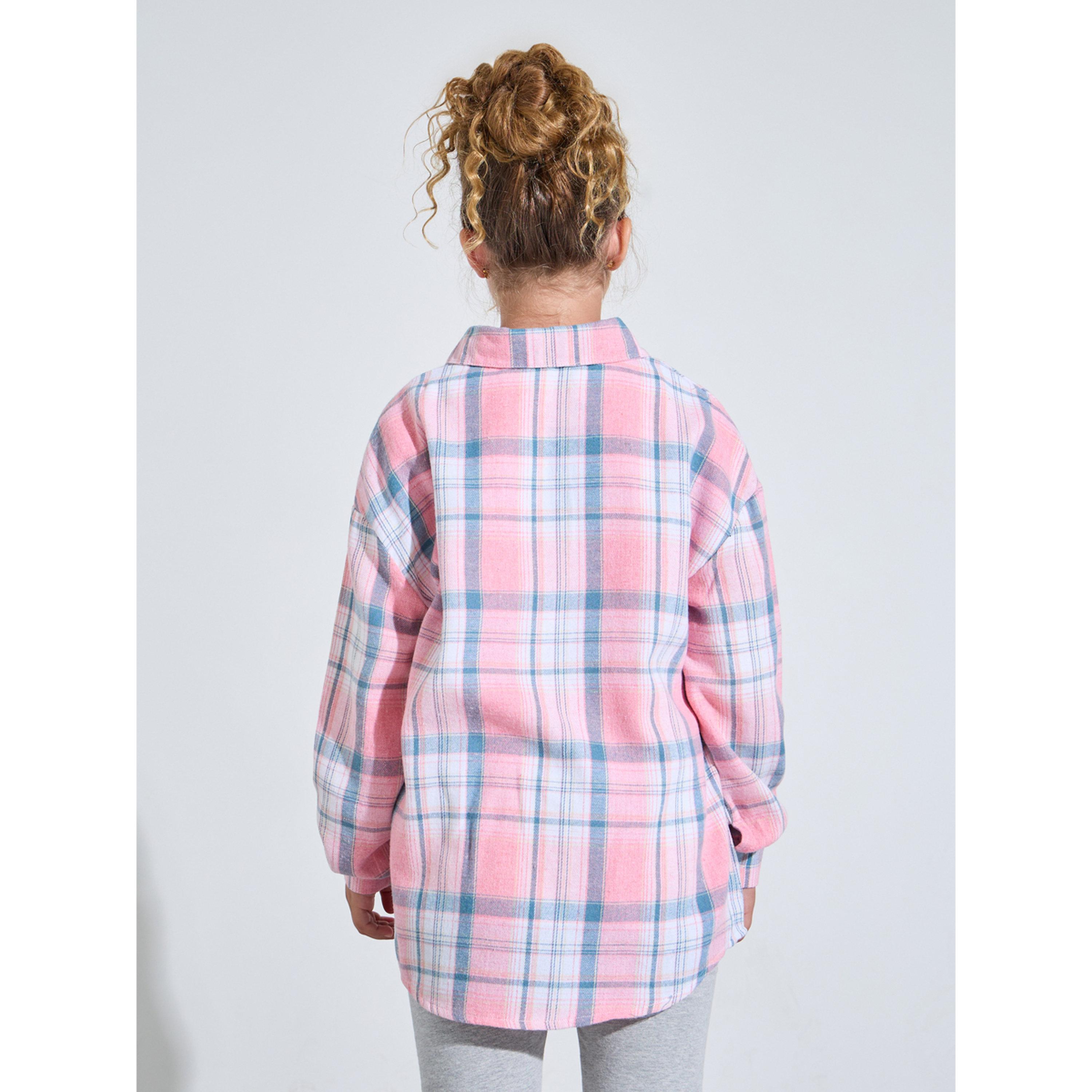 قميص واسع بطبعة مربعات وأكمام طويلة للبنات-girls-clothing-blousesandshirts-image-4