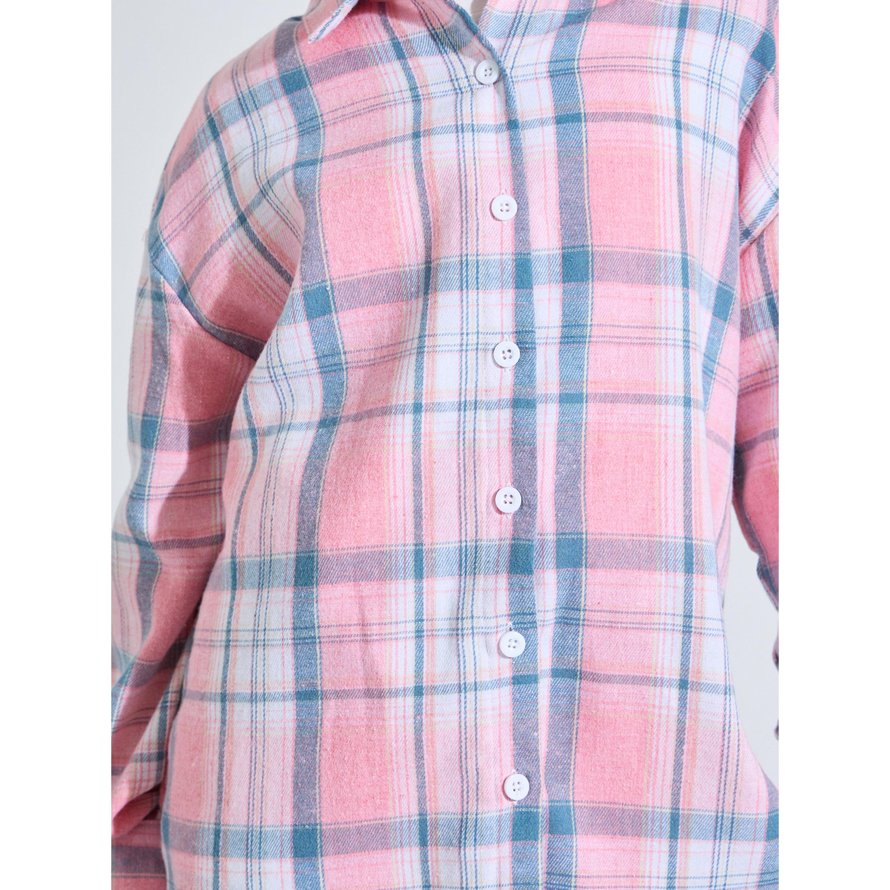 قميص واسع بطبعة مربعات وأكمام طويلة للبنات-girls-clothing-blousesandshirts-image-5