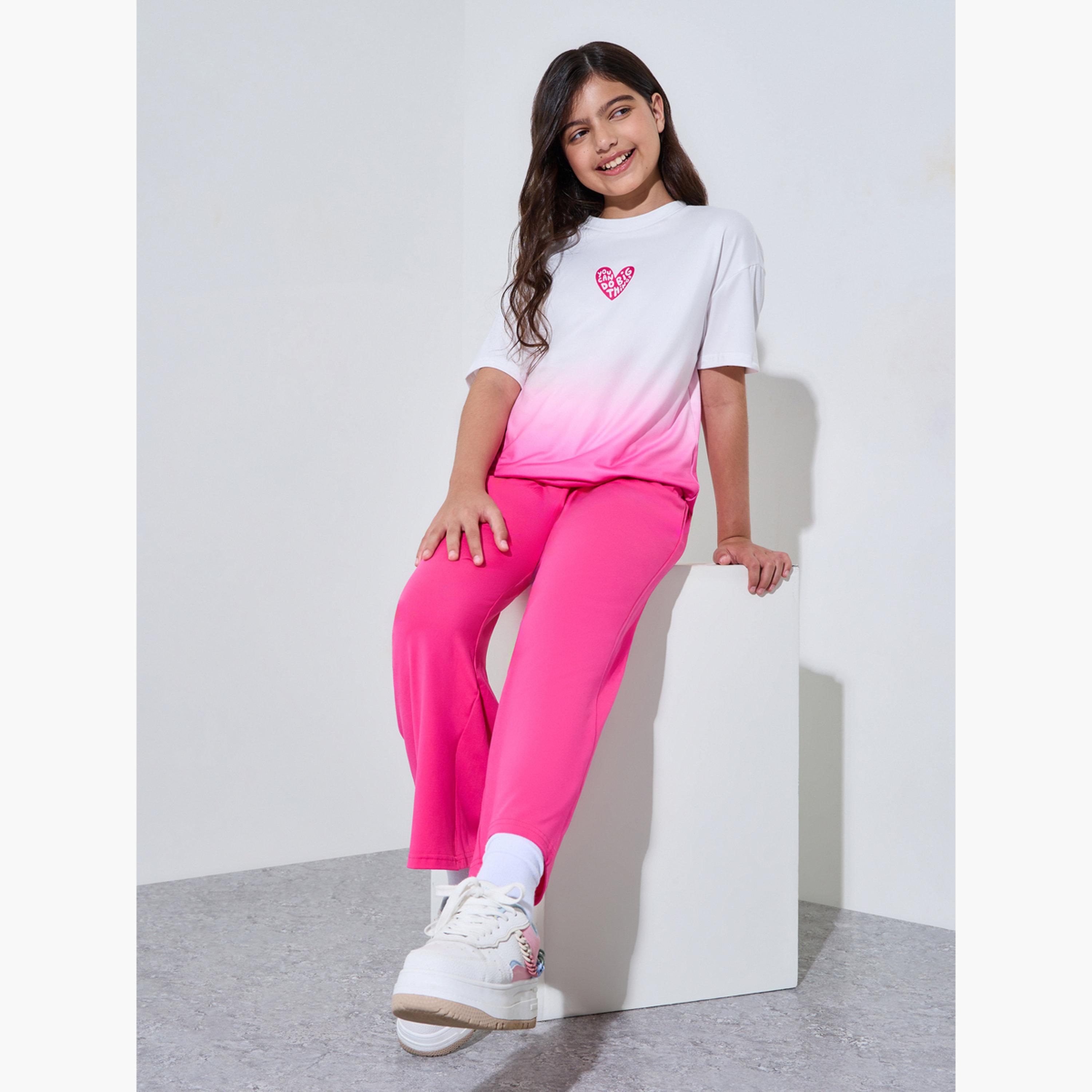 مجموعة من جوغر بأرجل واسعة وتيشيرت بطبعة أومبري-girls-clothing-setsandcoords-image-2