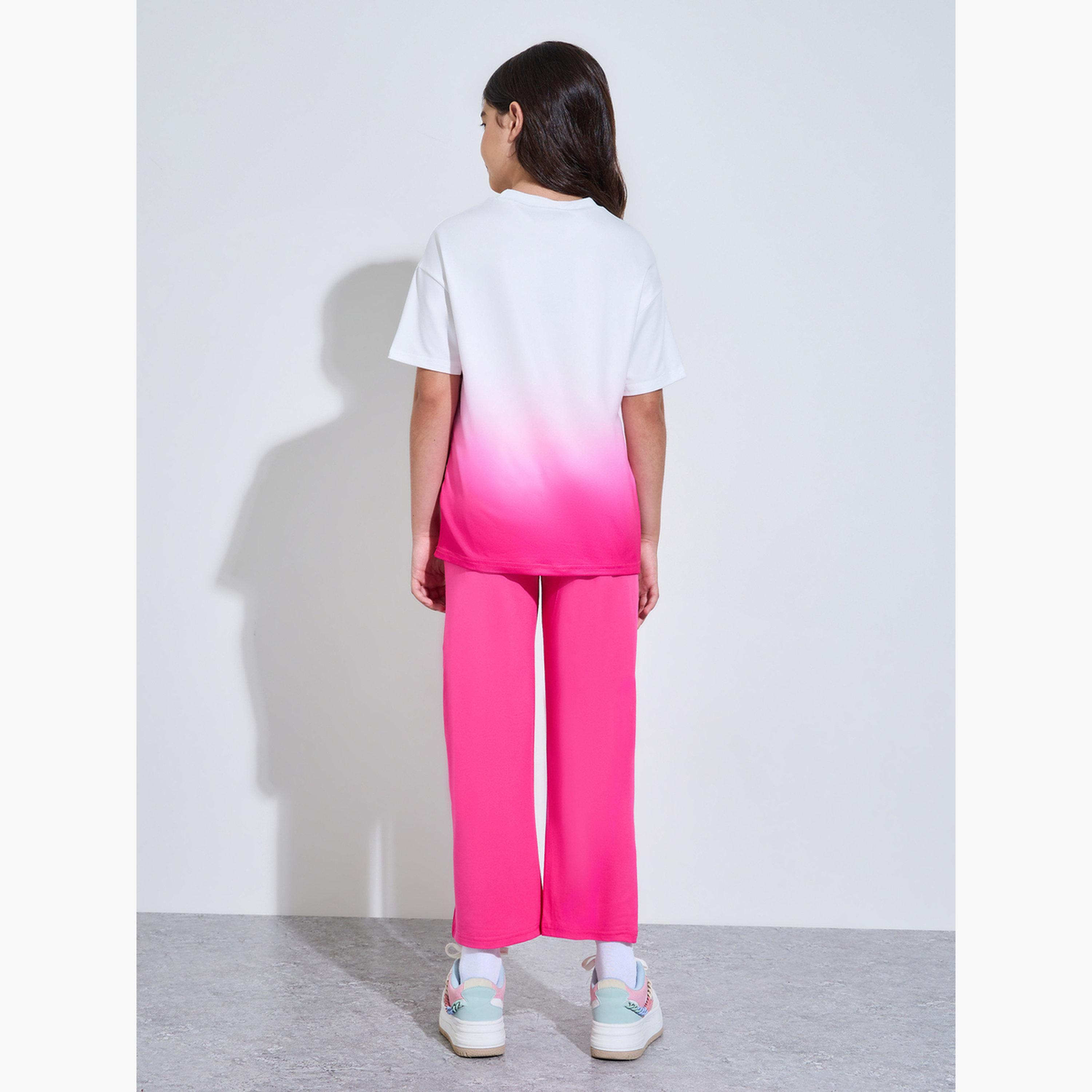 مجموعة من جوغر بأرجل واسعة وتيشيرت بطبعة أومبري-girls-clothing-setsandcoords-image-4