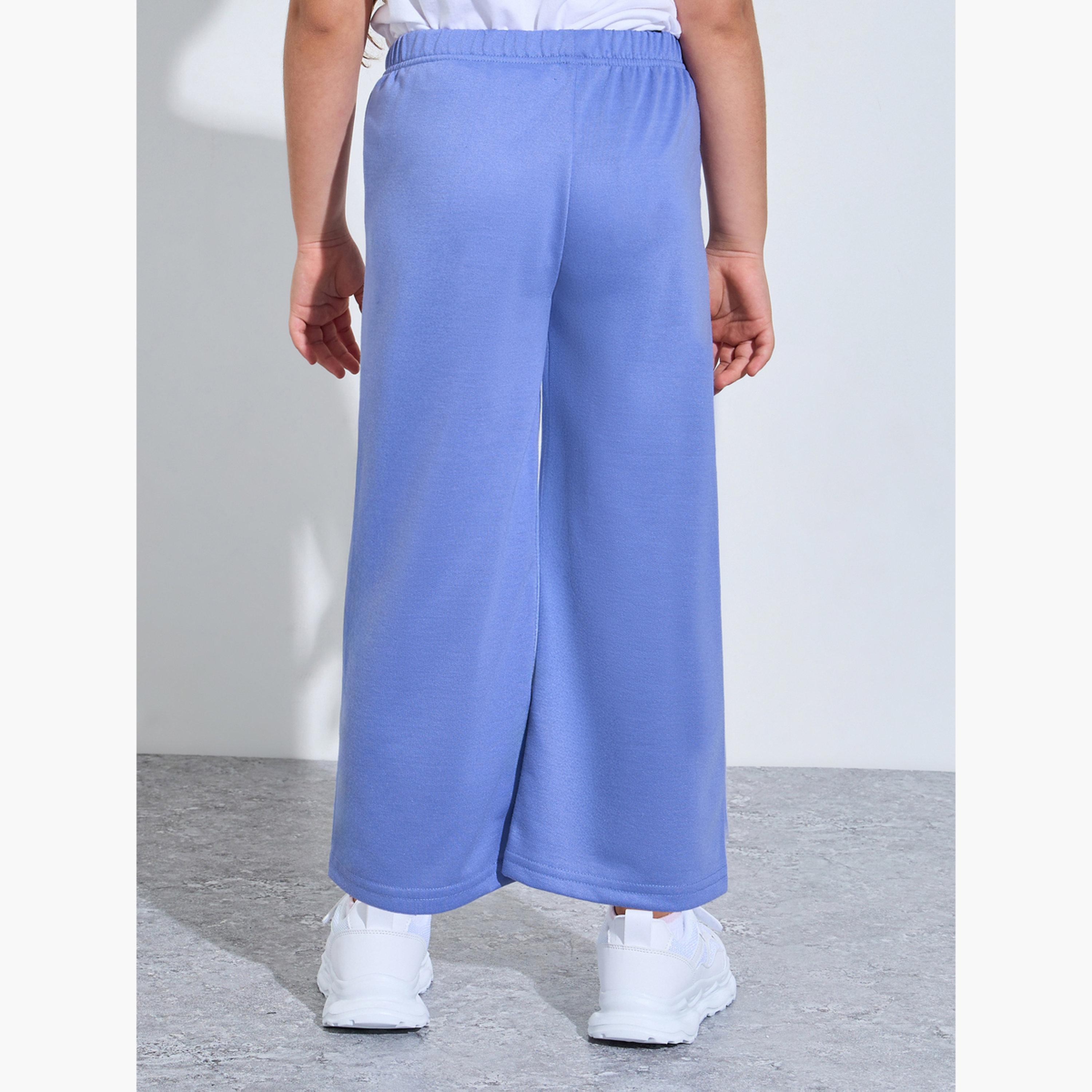 Styli Girls Blue Graphic Print Wide Leg Jogger Pants-girls-clothing-bottoms-joggersandtrackpants-image-4