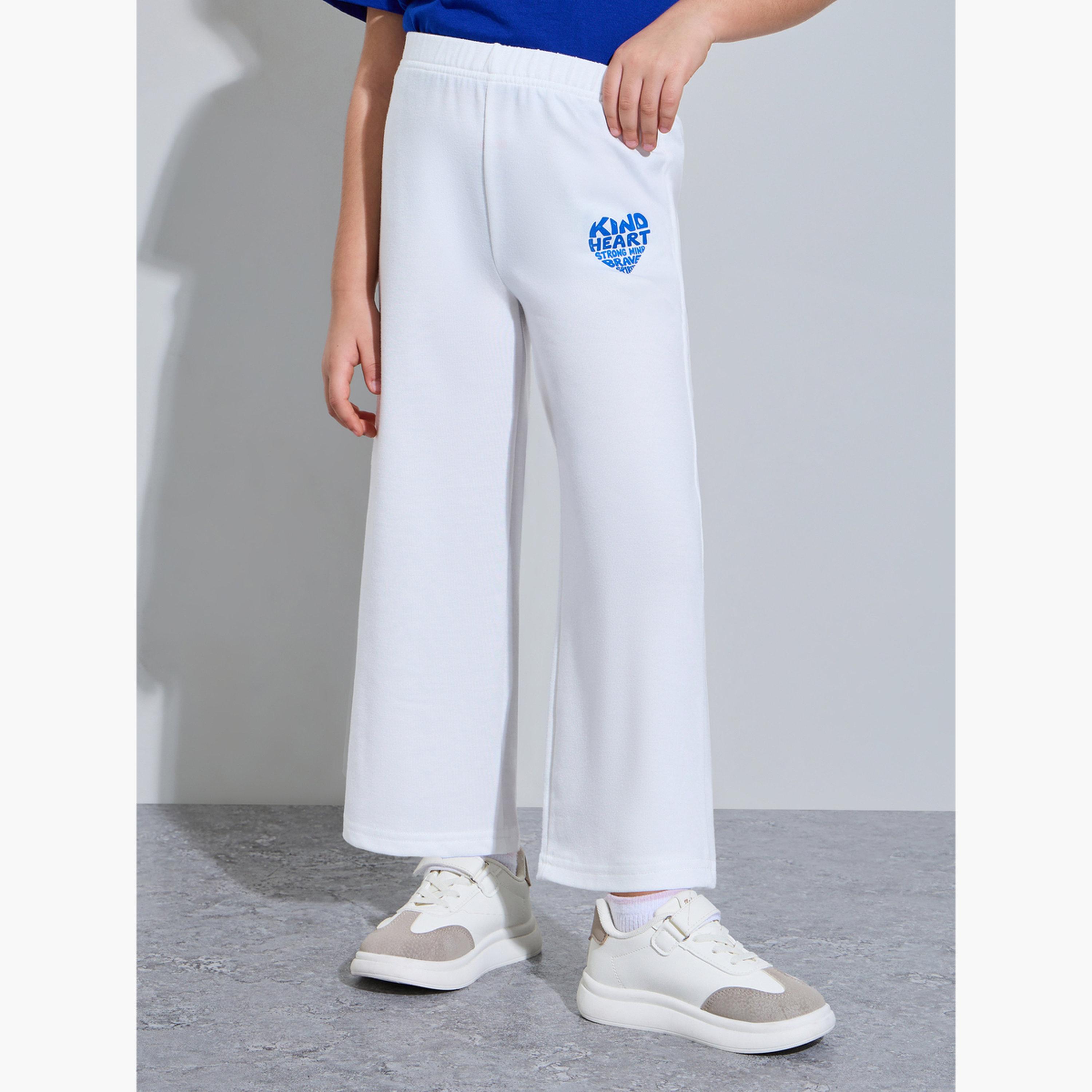Styli Girls Off-White Graphic Print Wide Leg Jogger Pants-girls-clothing-bottoms-joggersandtrackpants-image-1