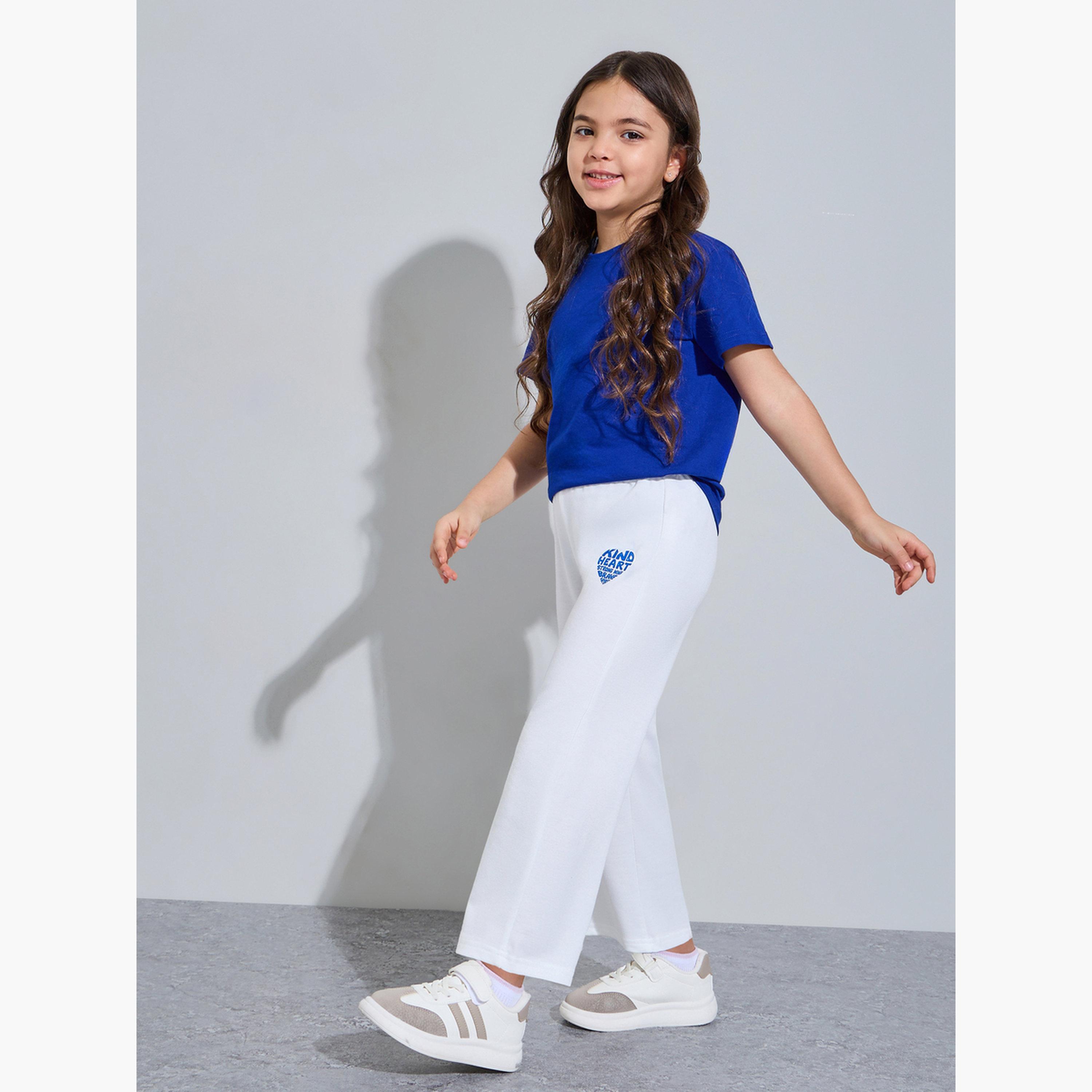 Styli Girls Off-White Graphic Print Wide Leg Jogger Pants-girls-clothing-bottoms-joggersandtrackpants-image-2
