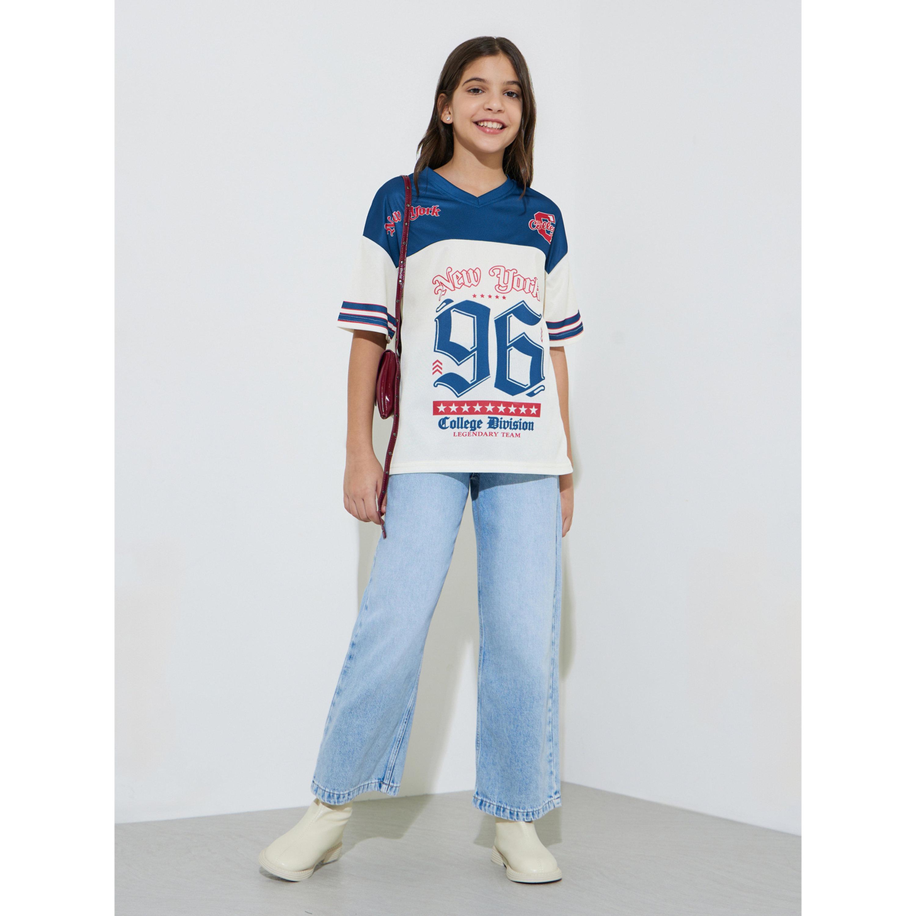 ستايلي - تيشيرت واسع بألوان متداخلة للفتيات المراهقات-sports-girls-clothing-tops-image-2