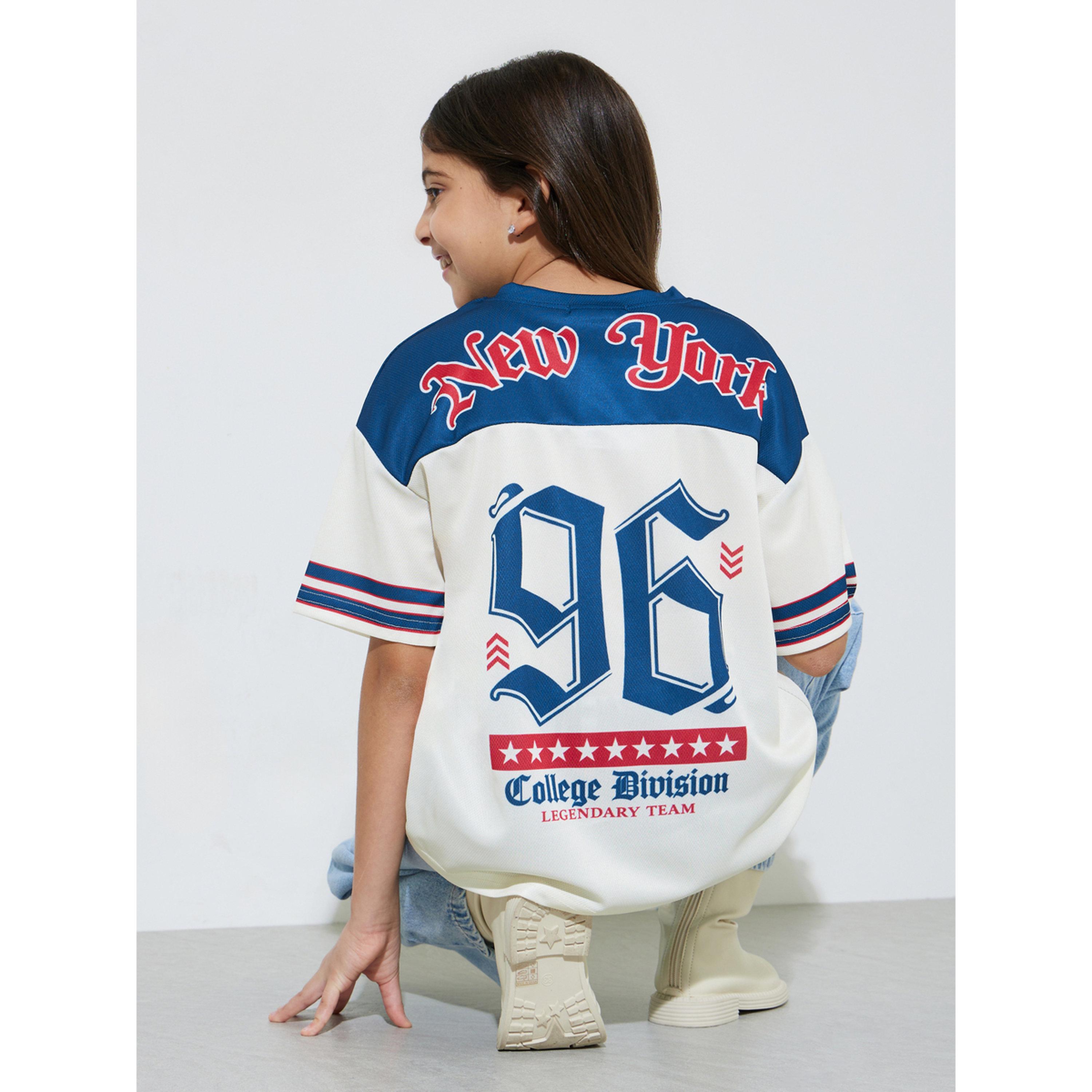 ستايلي - تيشيرت واسع بألوان متداخلة للفتيات المراهقات-sports-girls-clothing-tops-image-4